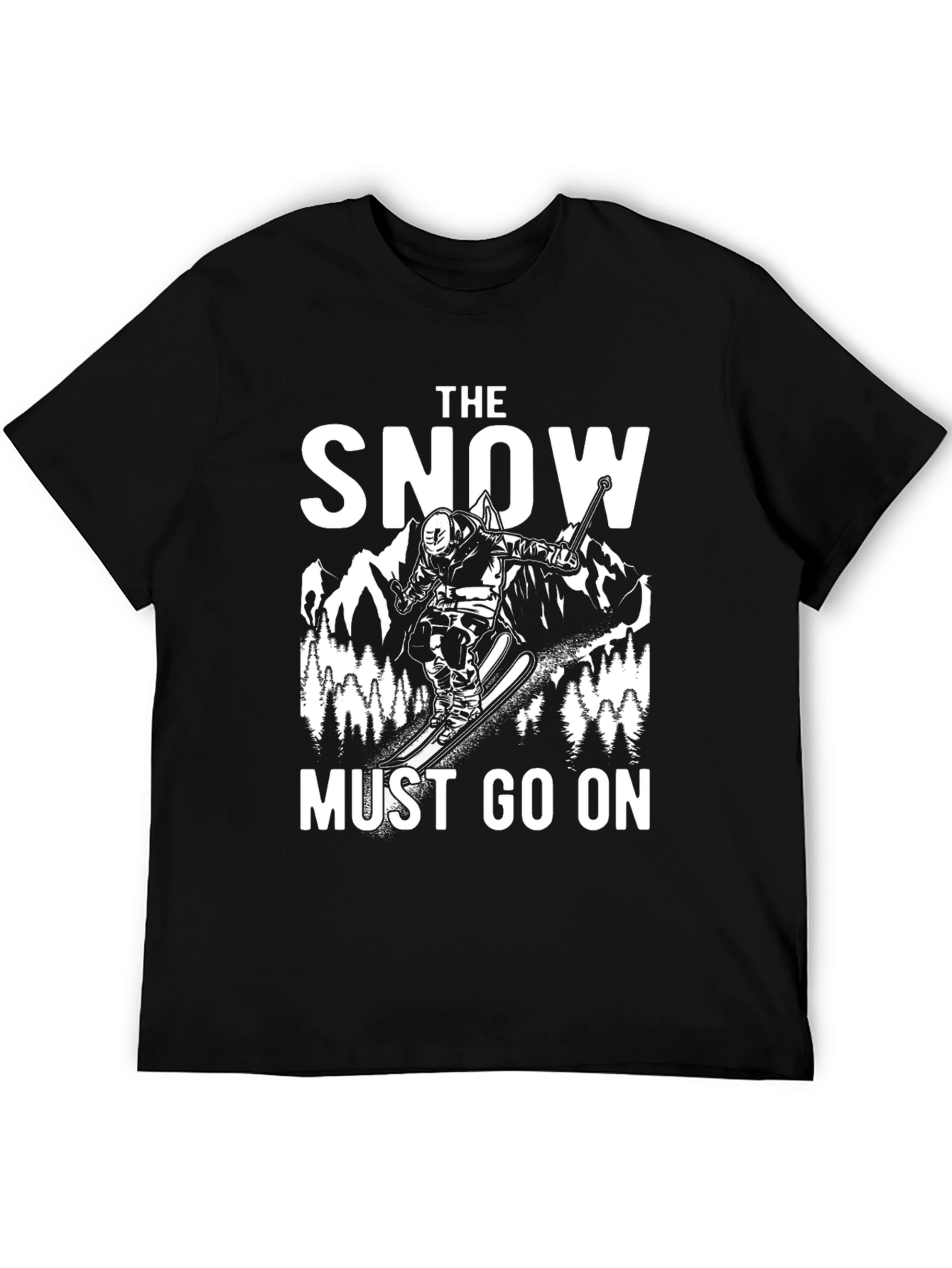 Snow Must Go On Black Graphic T-Shirt