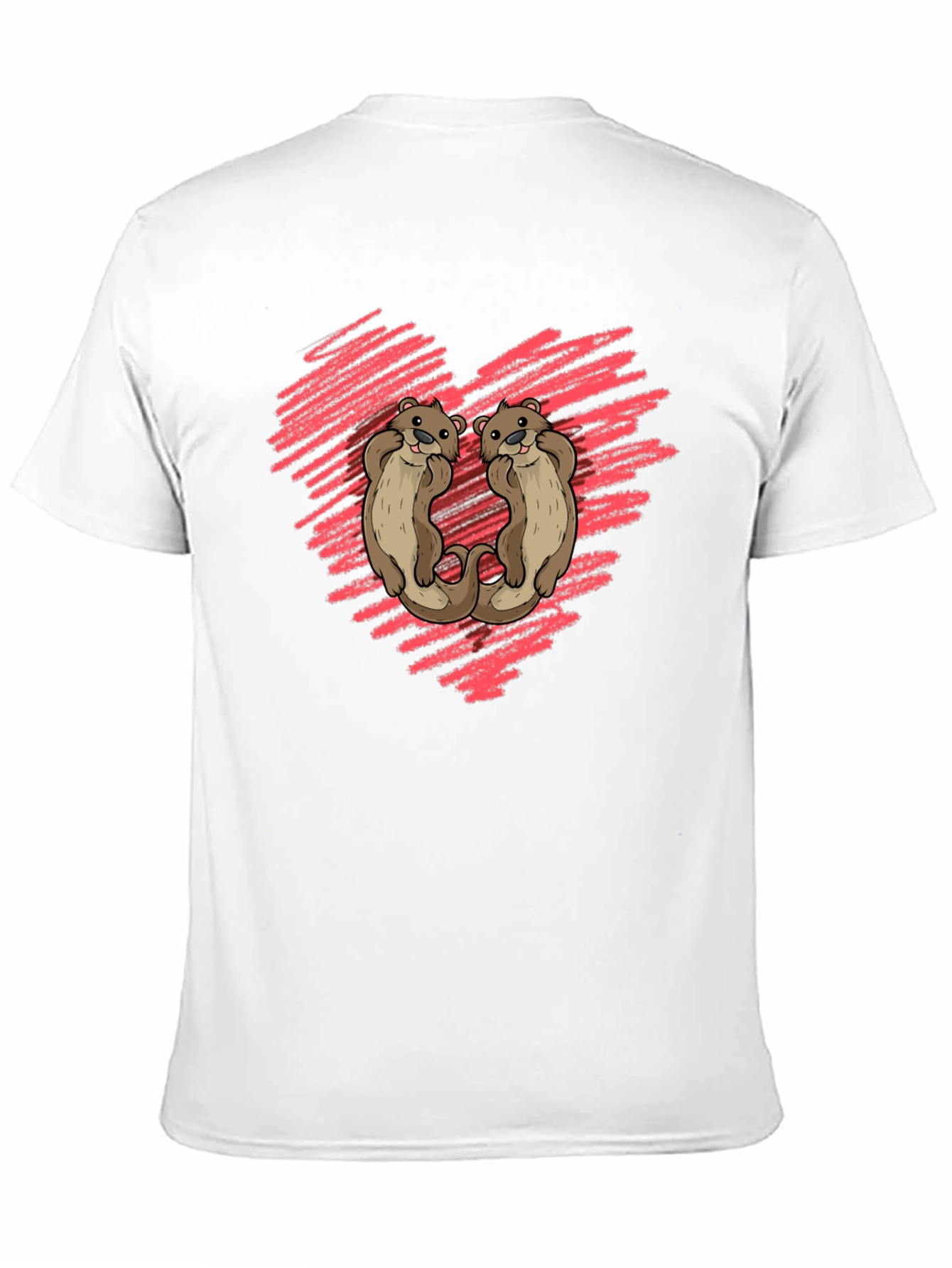 Otter Love Heart Graphic Tee - Soft Cotton Shirt