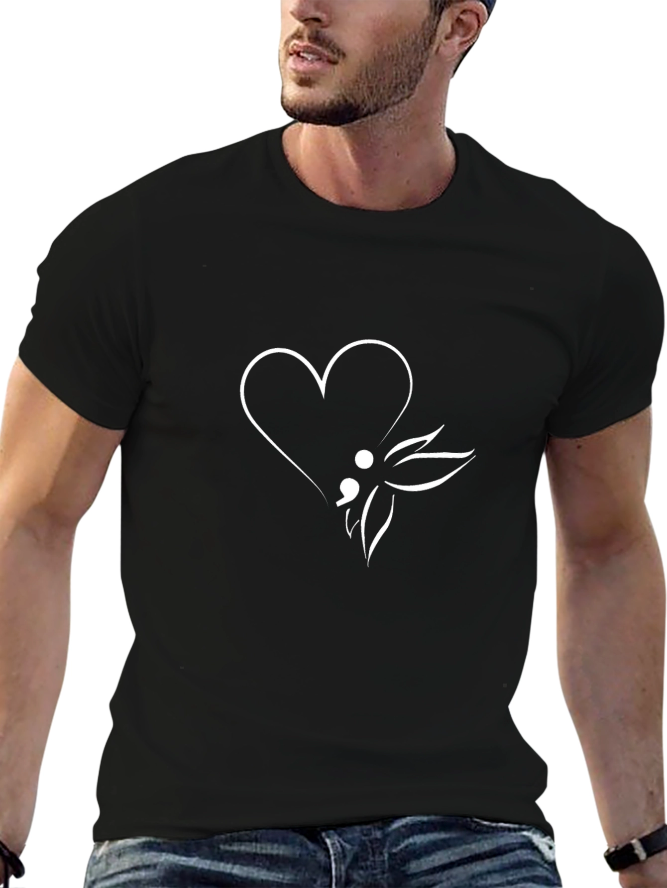 Semicolon Heart Graphic Tee - Hope & Support
