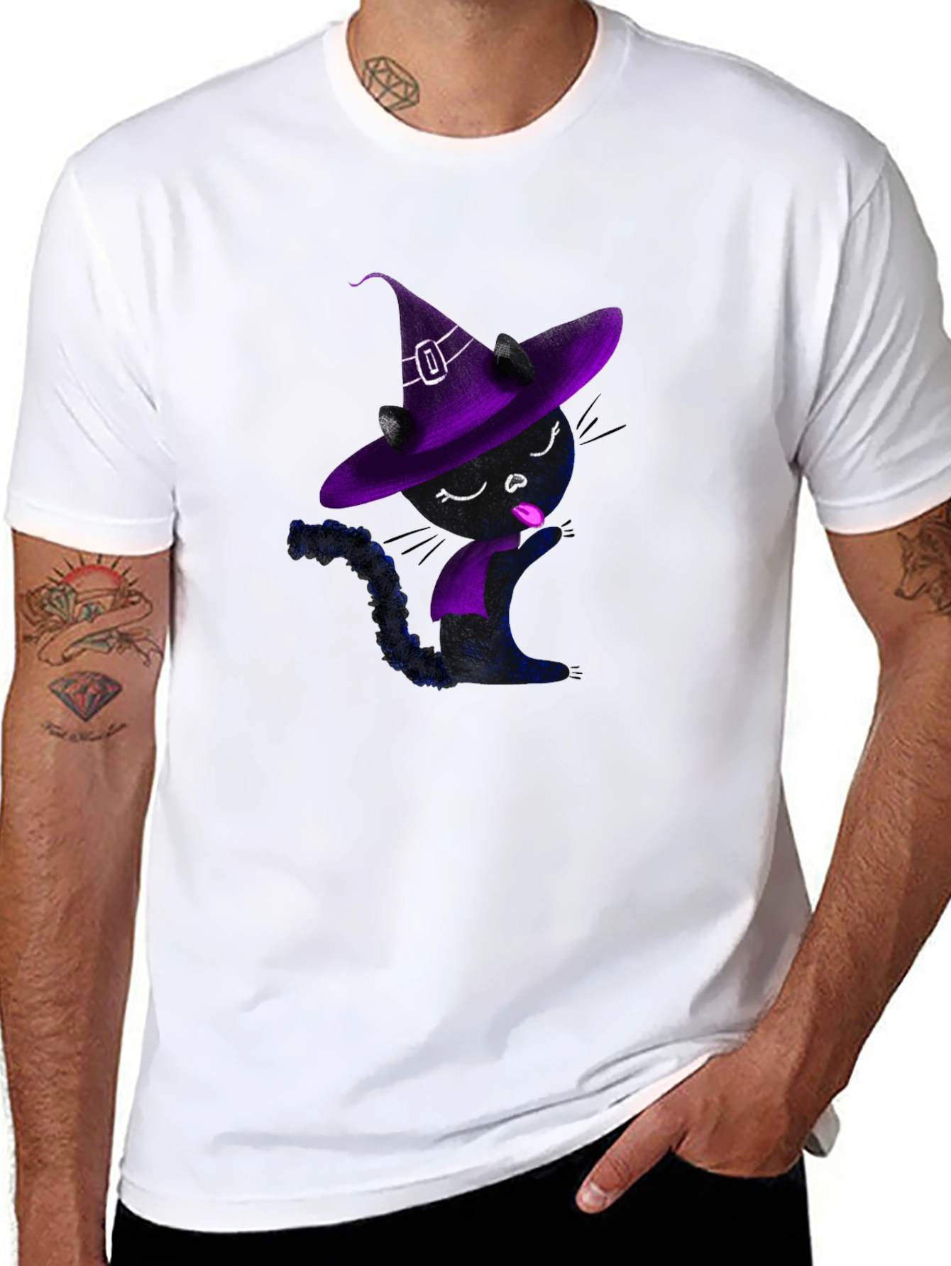 Witch Cat T-Shirt - Halloween Spooky Vibes