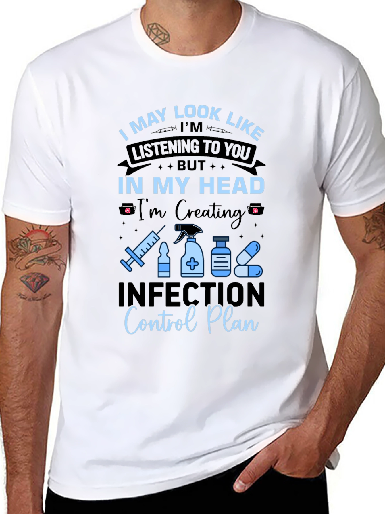 Infection Control Plan T-Shirt - Funny Medical Tee