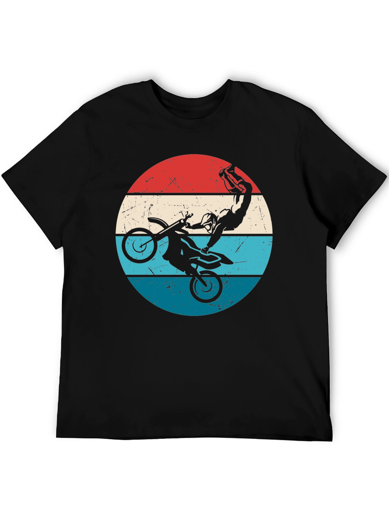 Motocross Stunt Graphic Tee - Retro Style