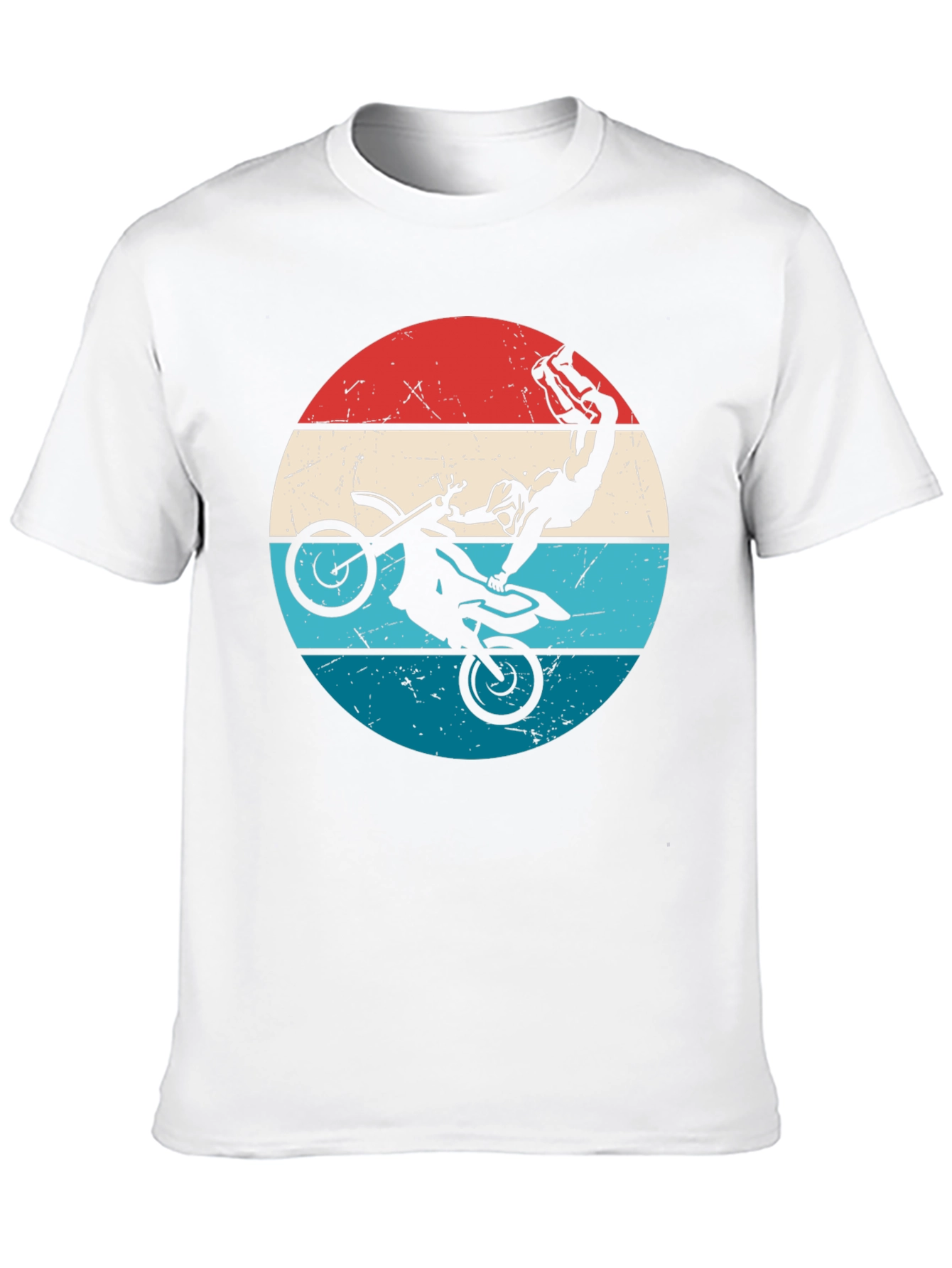 Motocross Stunt Graphic Tee - Retro Style