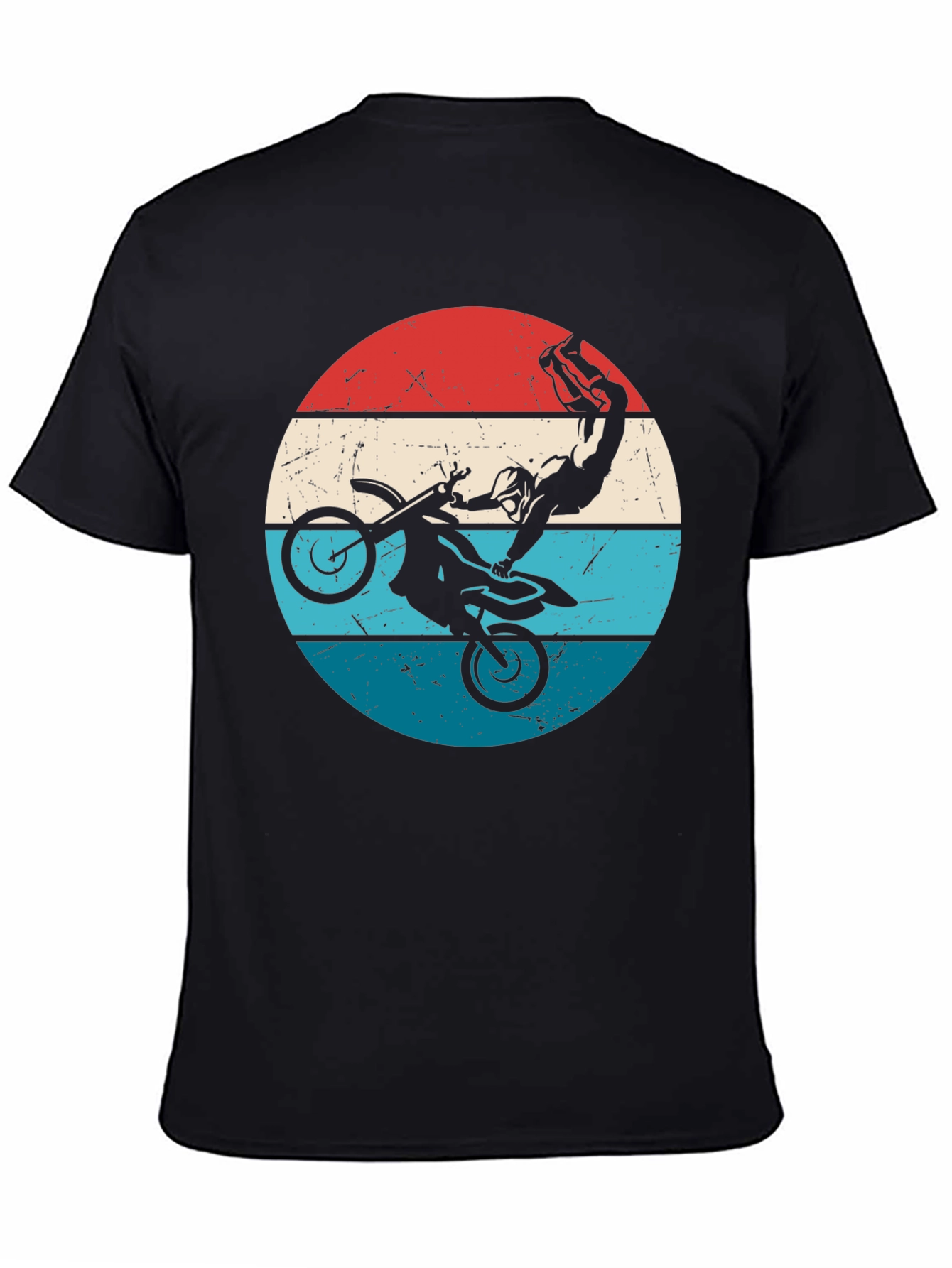 Motocross Stunt Graphic Tee - Retro Style