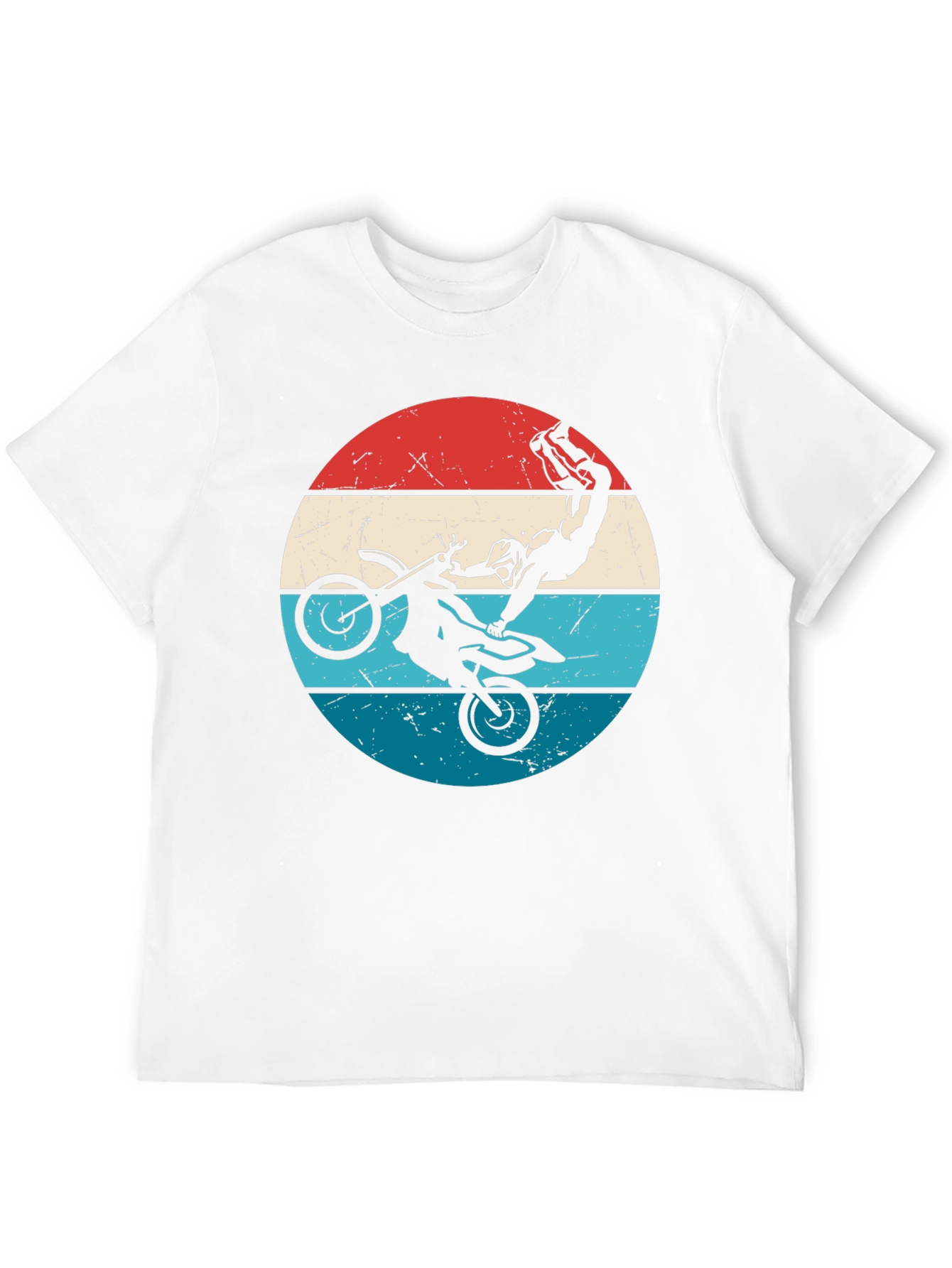 Motocross Stunt Graphic Tee - Retro Style