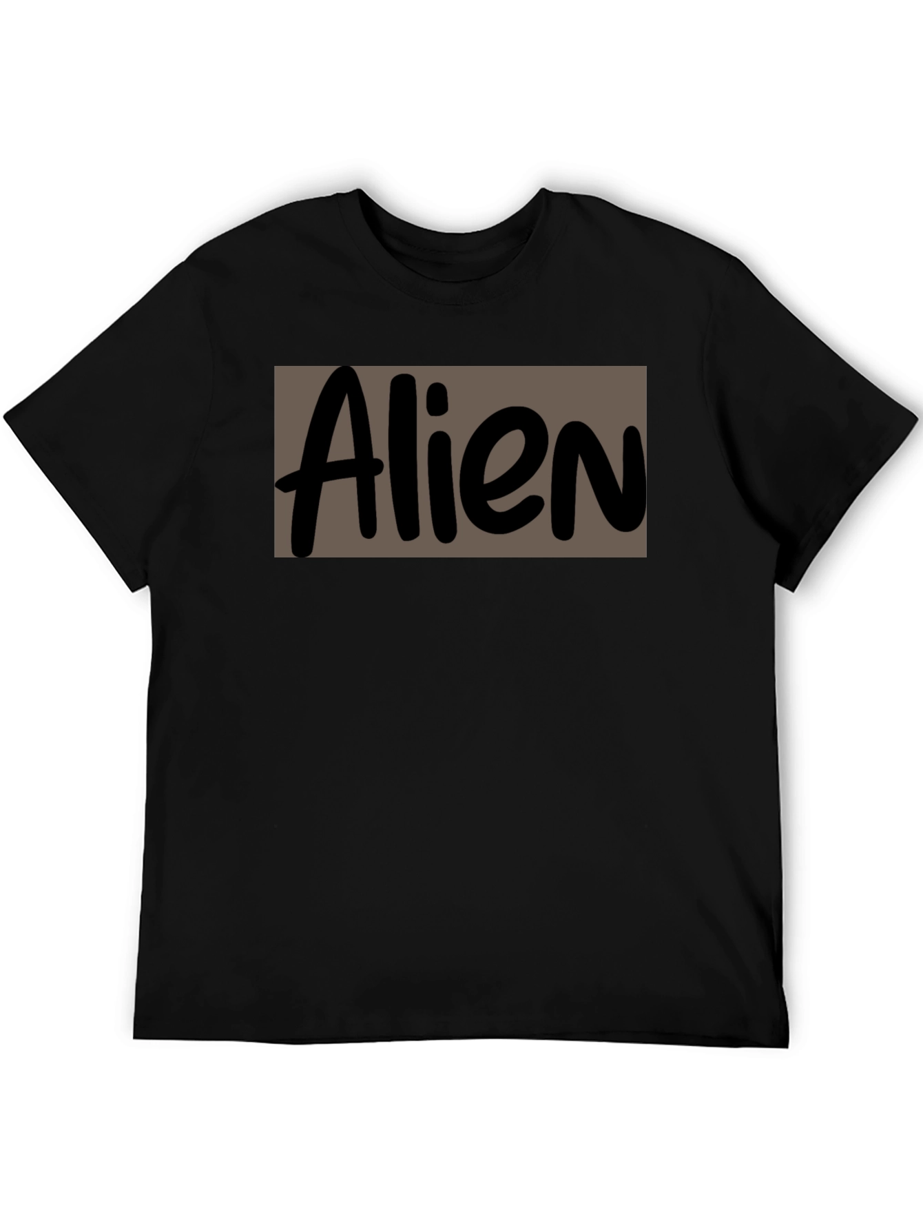 Alien Graphic Print Black Crew Neck T-Shirt