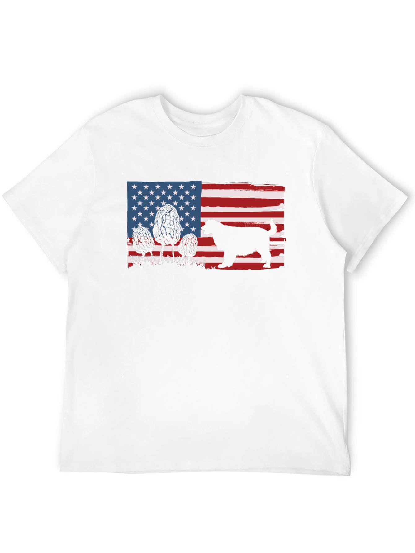 American Flag Dog & Morel Mushroom Graphic Tee