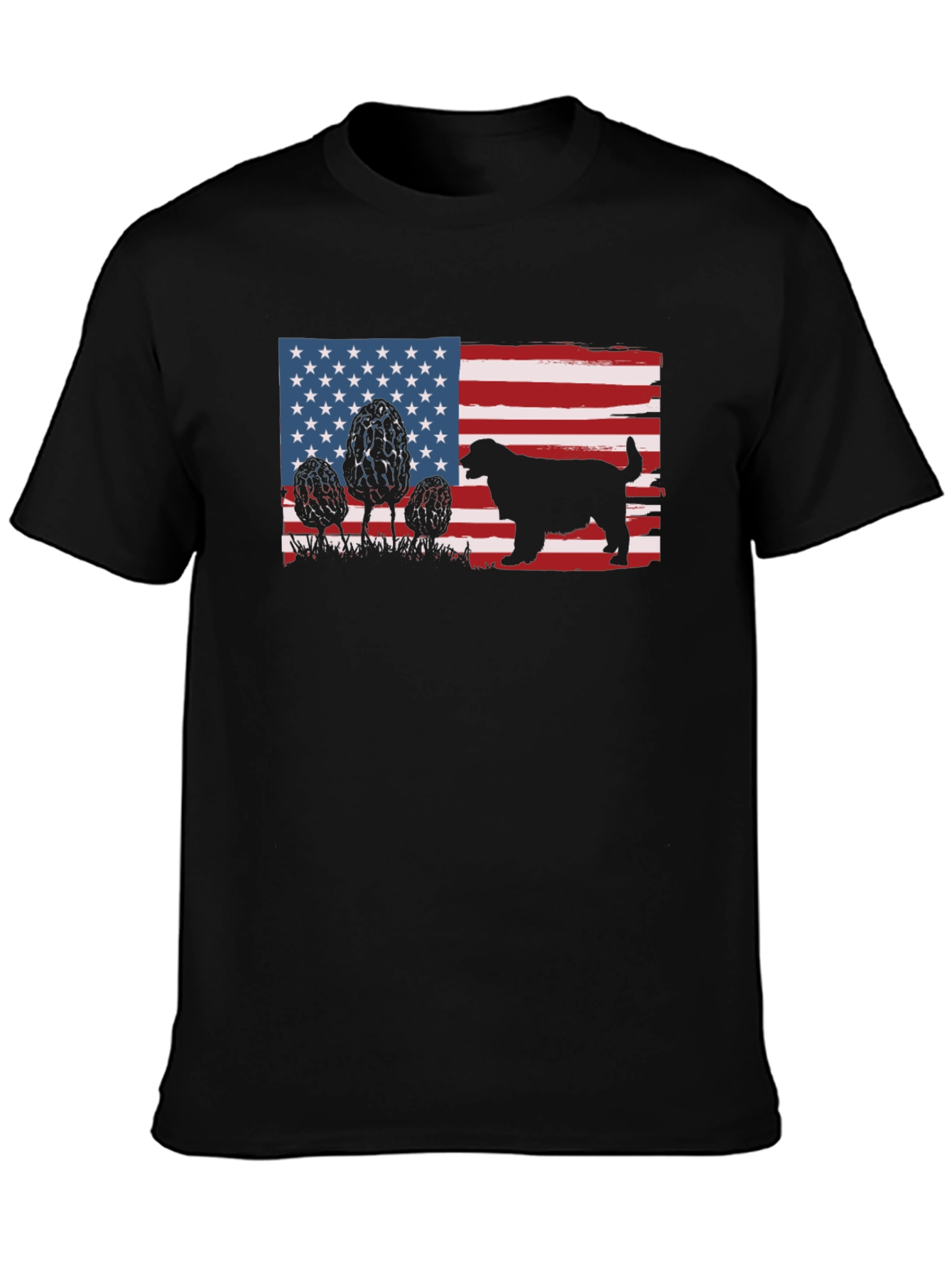 American Flag Dog & Morel Mushroom Graphic Tee