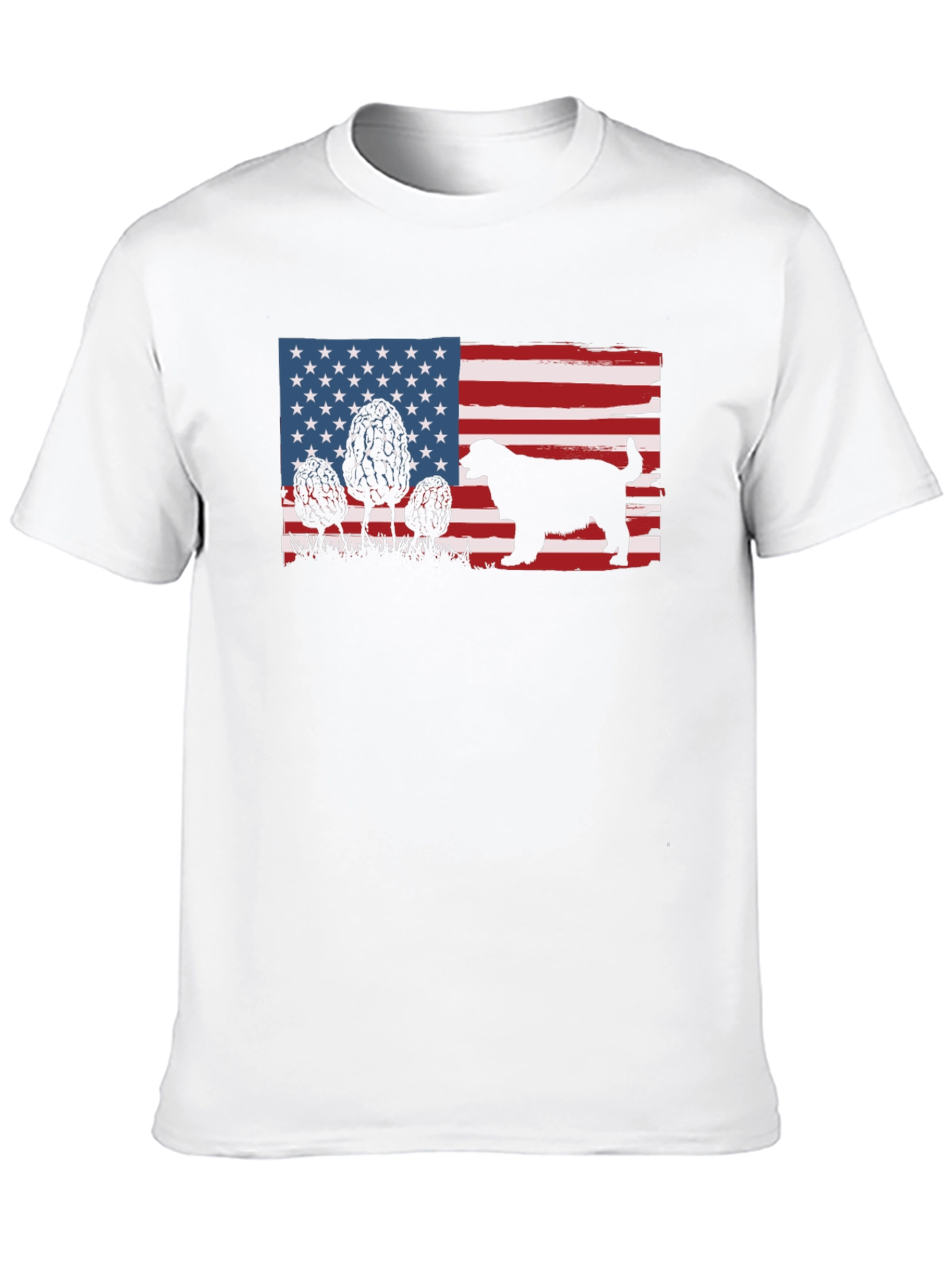 American Flag Dog & Morel Mushroom Graphic Tee