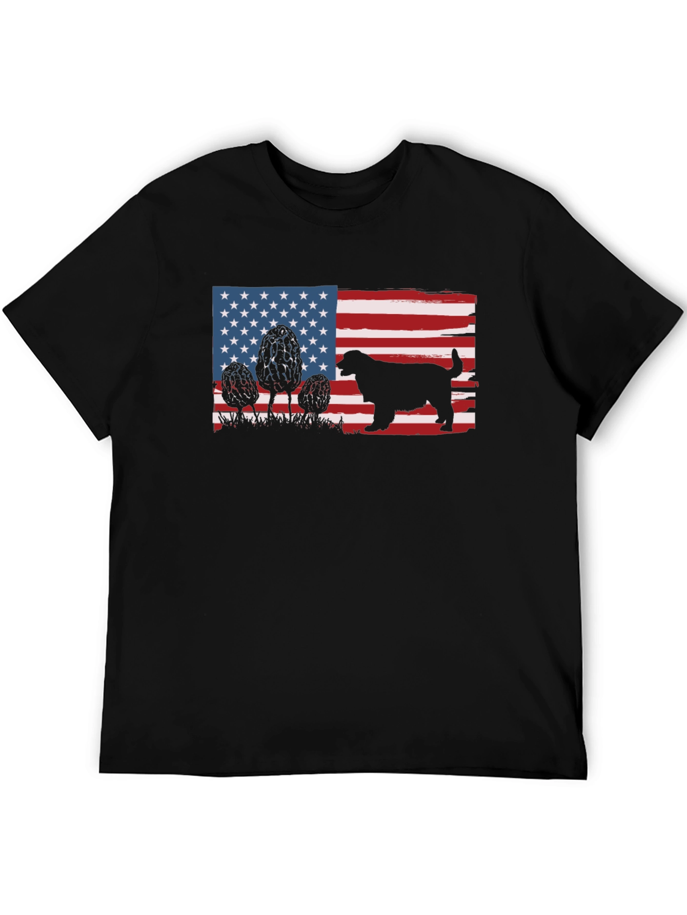 American Flag Dog & Morel Mushroom Graphic Tee