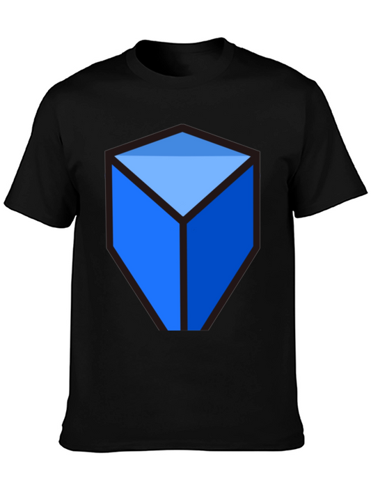 Geometric Graphic Tee - Modern Design Soft Cotton