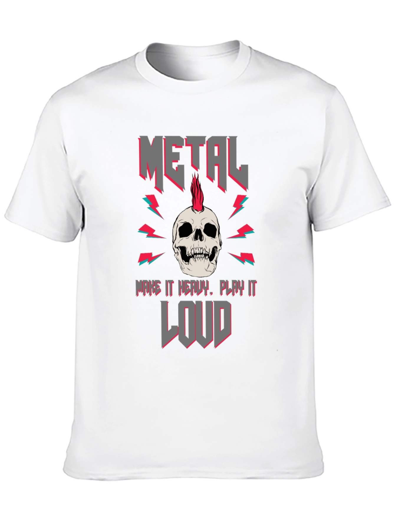 Metal Skull Graphic Tee - Rock & Roll T-Shirt