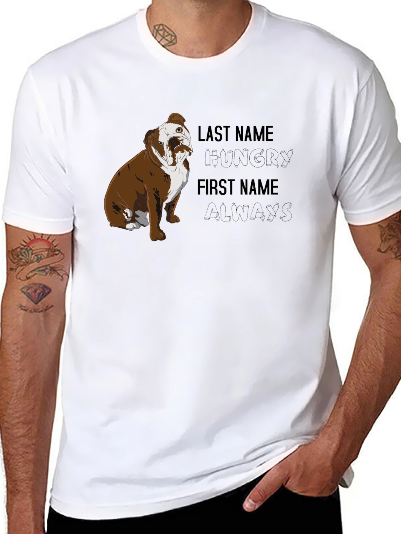 Hungry Always Bulldog Graphic T-Shirt