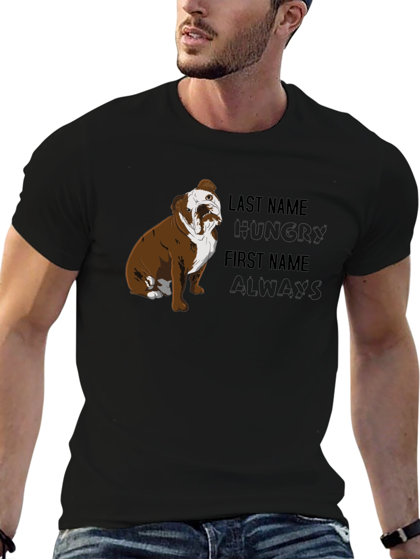 Hungry Always Bulldog Graphic T-Shirt