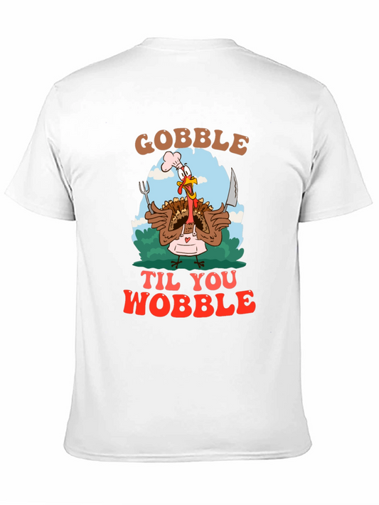 Gobble Til You Wobble Thanksgiving Graphic Tee