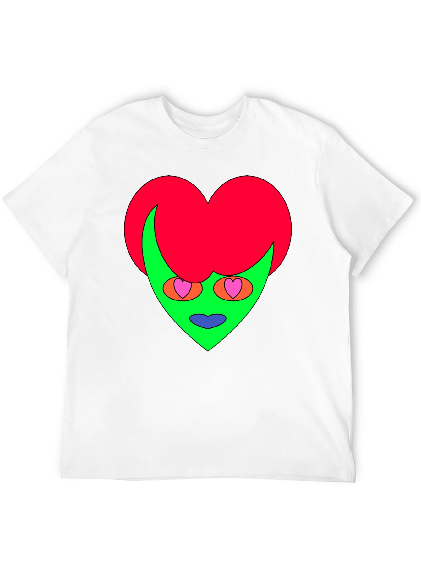 Funky Heart Alien Graphic Tee - Black