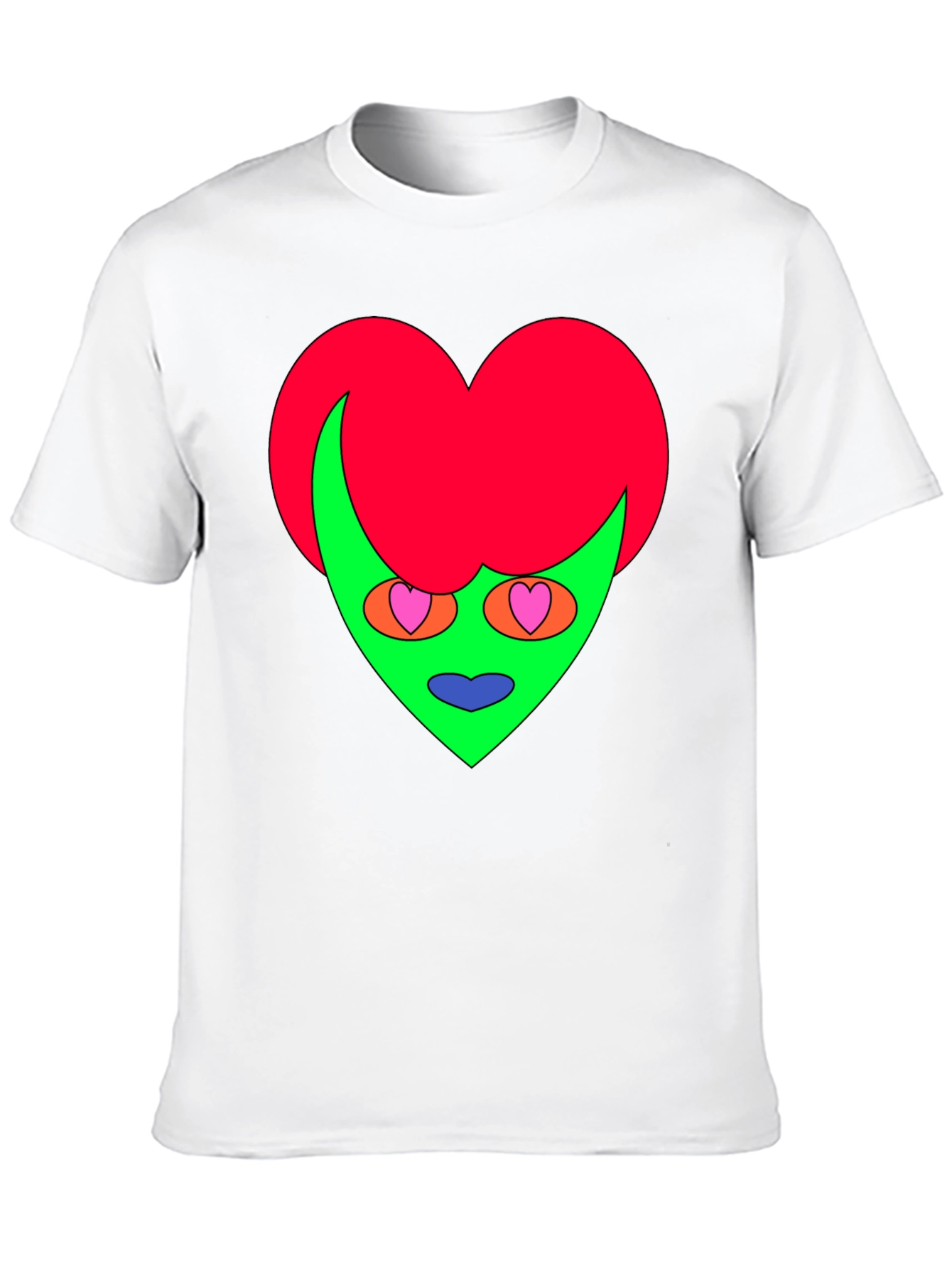 Funky Heart Alien Graphic Tee - Black