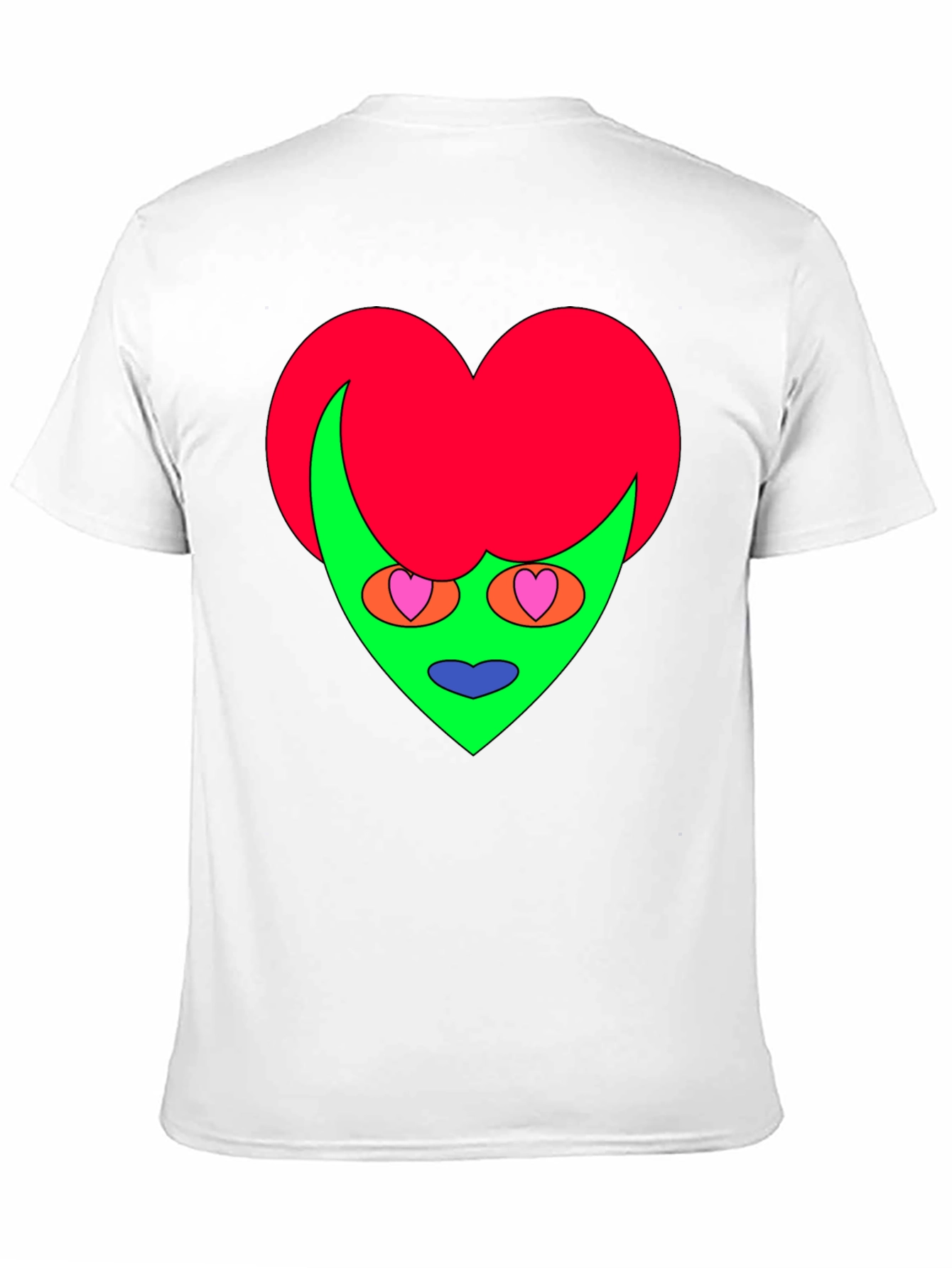 Funky Heart Alien Graphic Tee - Black