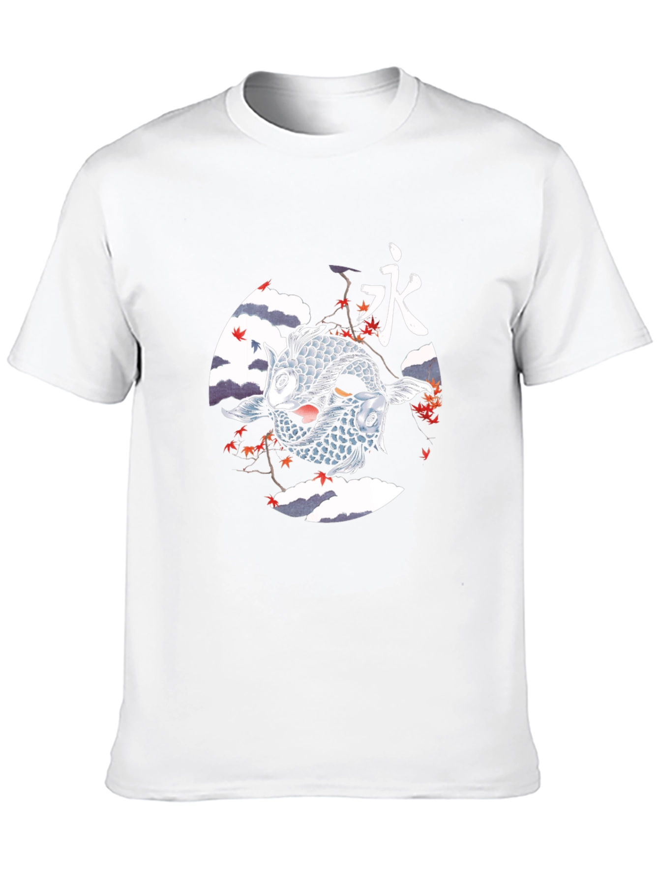 Koi Fish Yin Yang Graphic Tee - Black