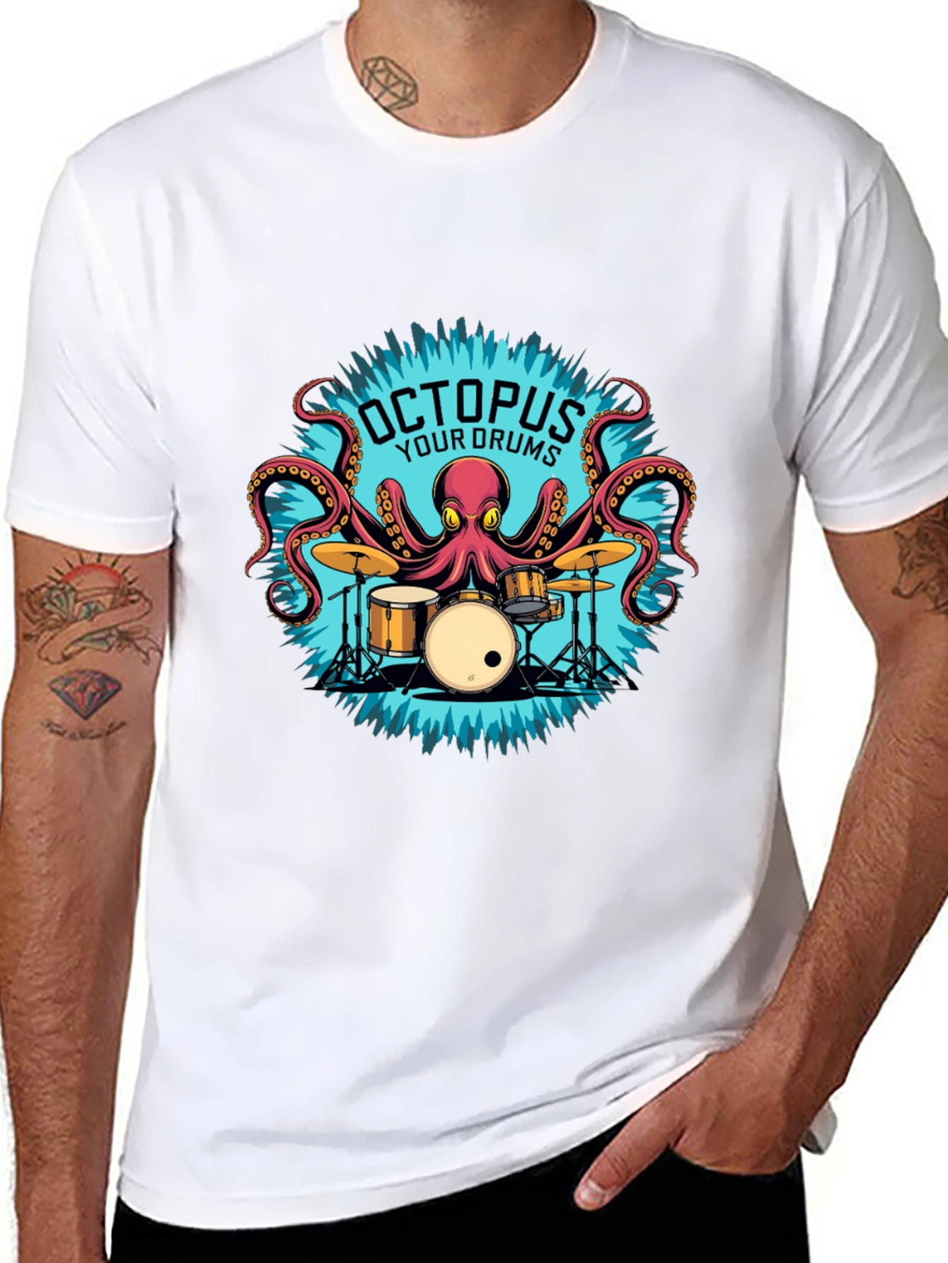 Octopus Your Drums Graphic T-Shirt - Playful Band Tee