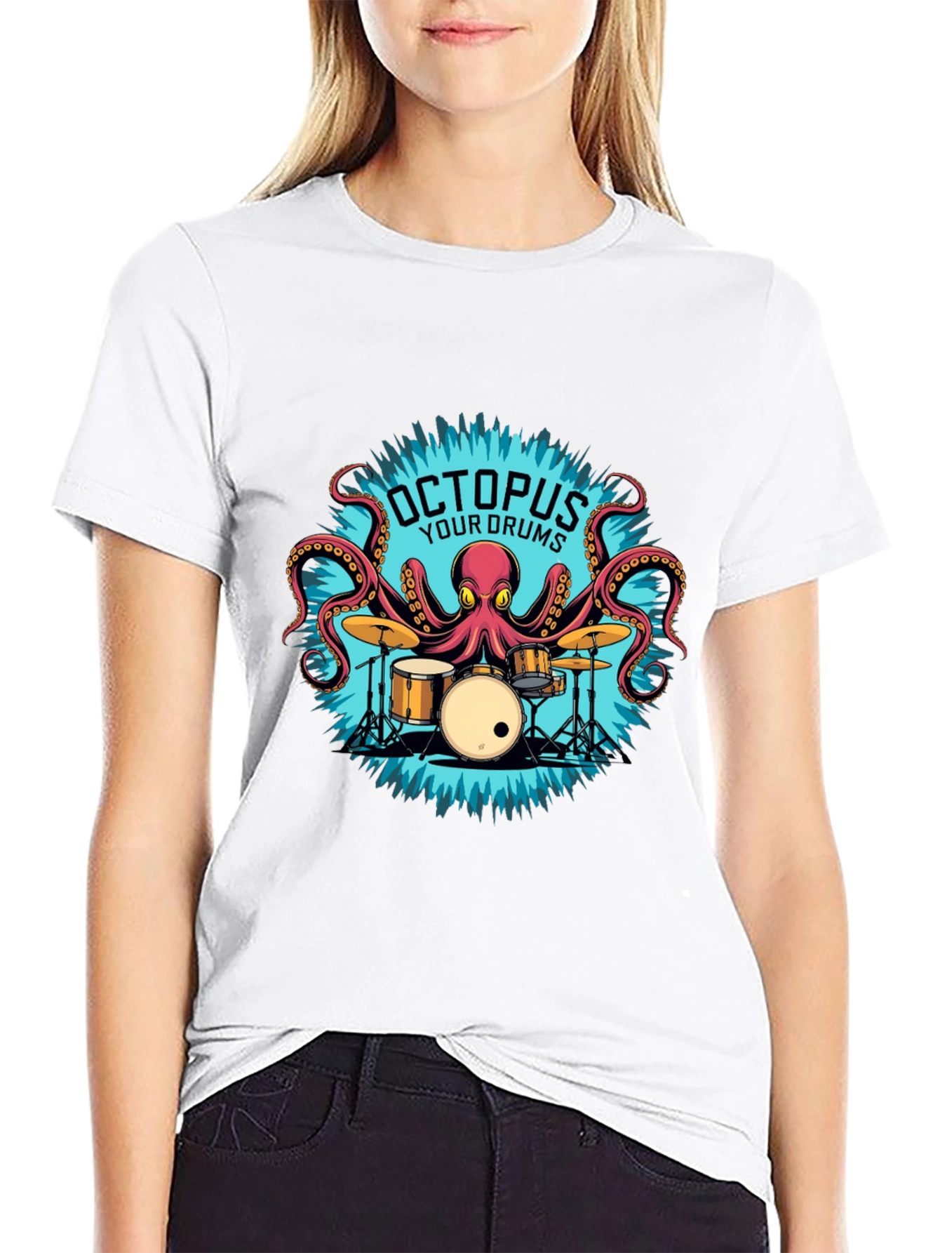 Octopus Your Drums Graphic T-Shirt - Playful Band Tee