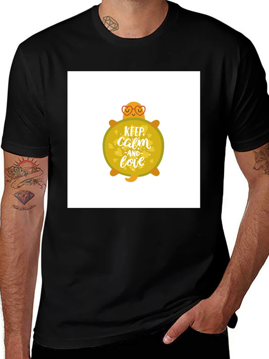 Keep Calm and Love Turtle Graphic T-Shirt