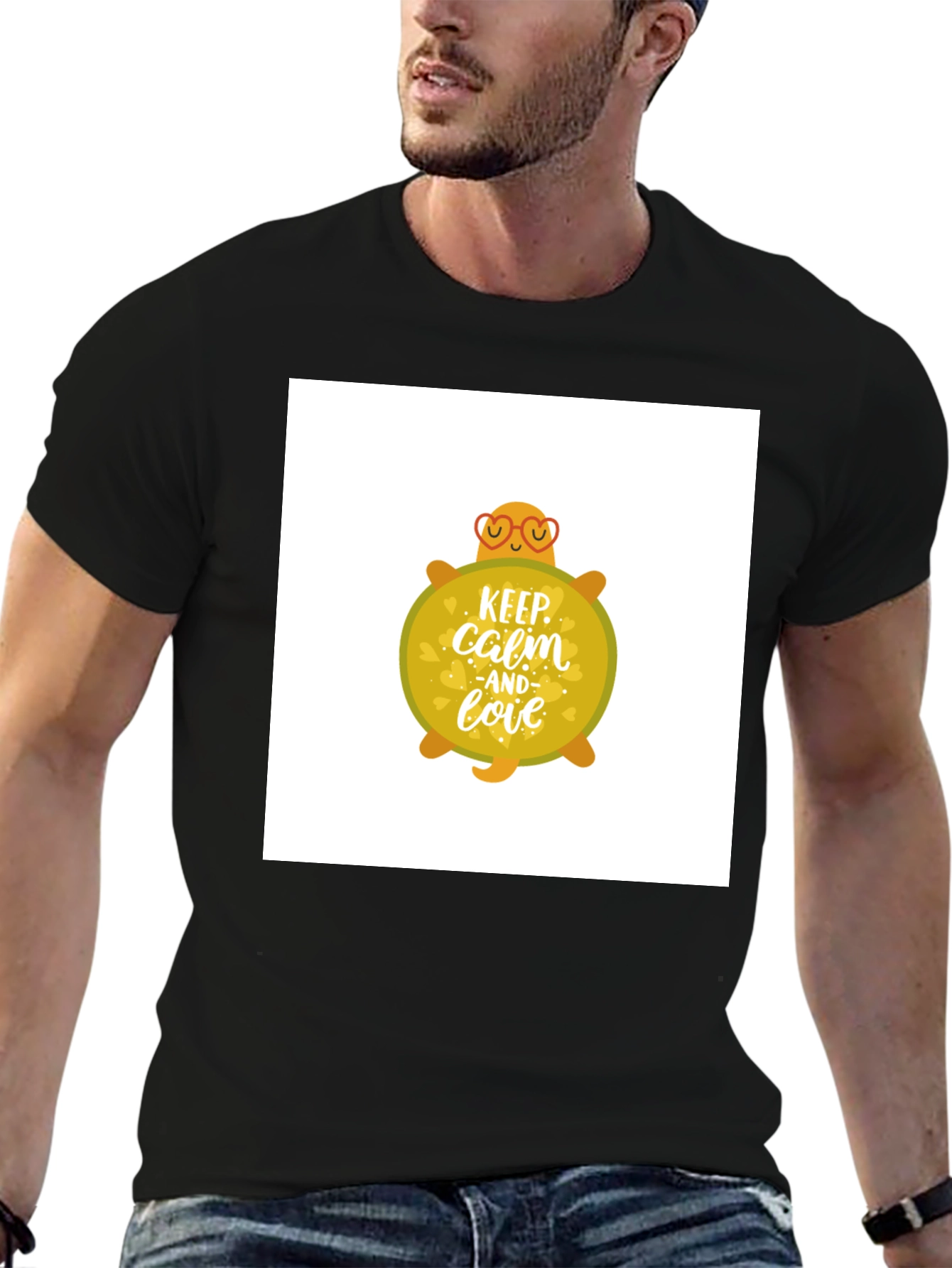 Keep Calm and Love Turtle Graphic T-Shirt
