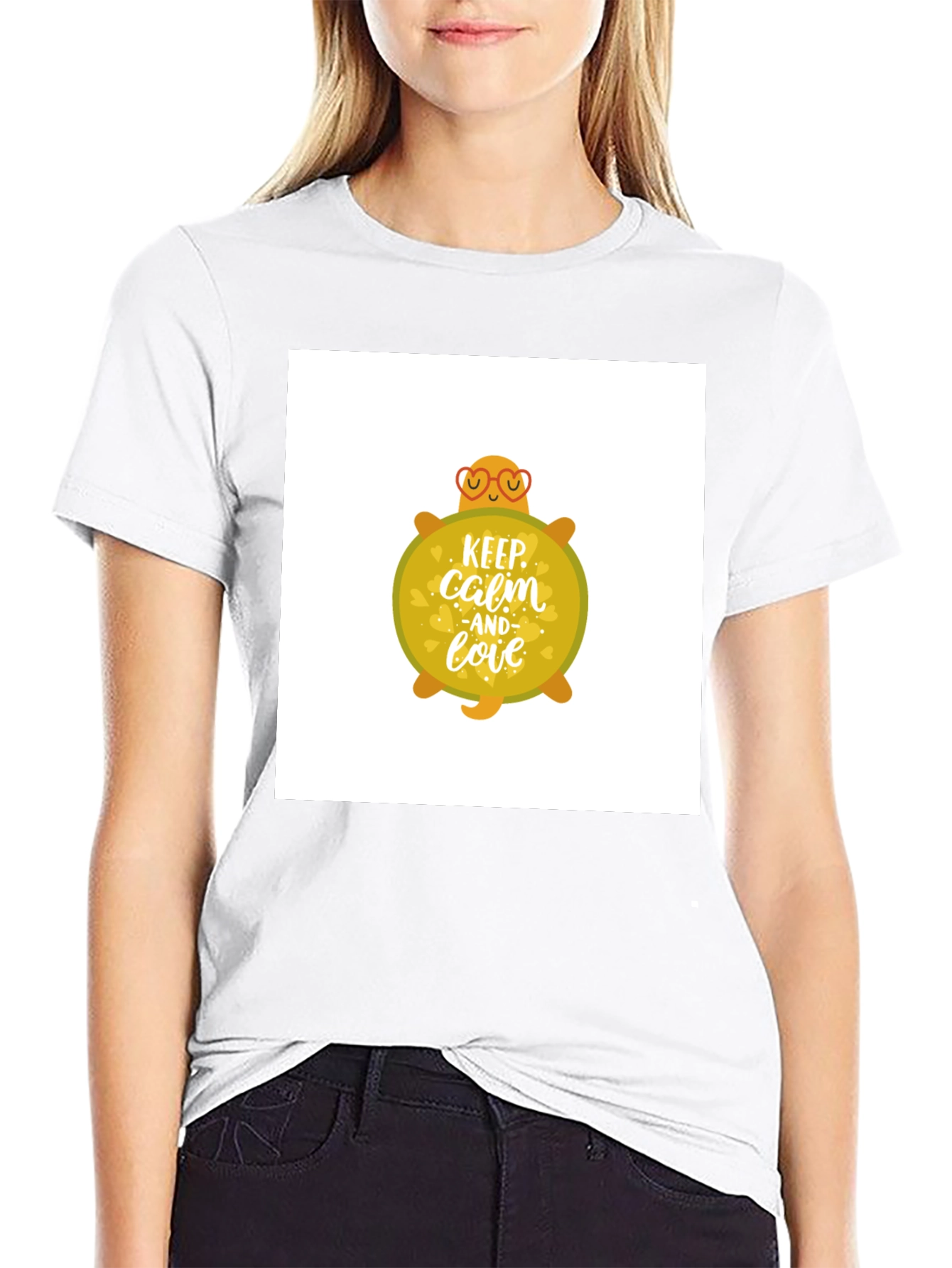 Keep Calm and Love Turtle Graphic T-Shirt