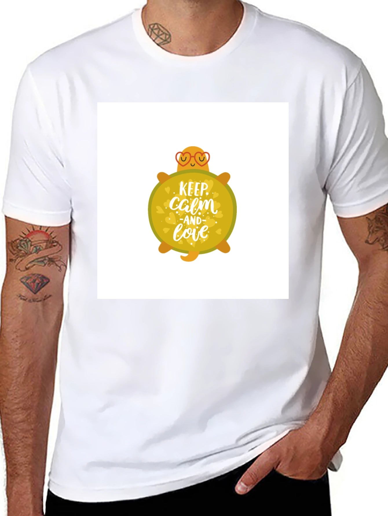 Keep Calm and Love Turtle Graphic T-Shirt