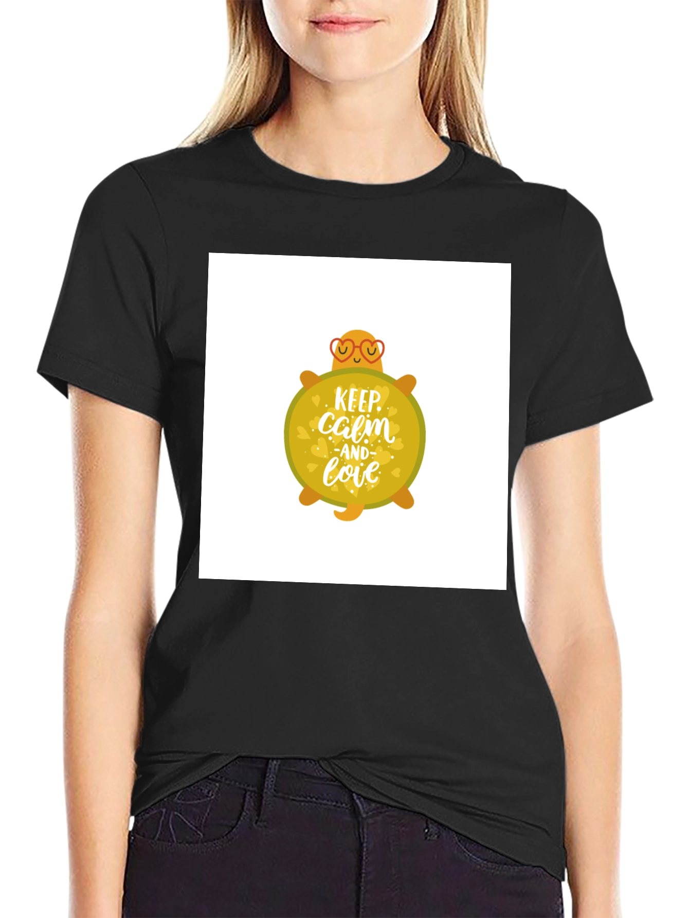 Keep Calm and Love Turtle Graphic T-Shirt