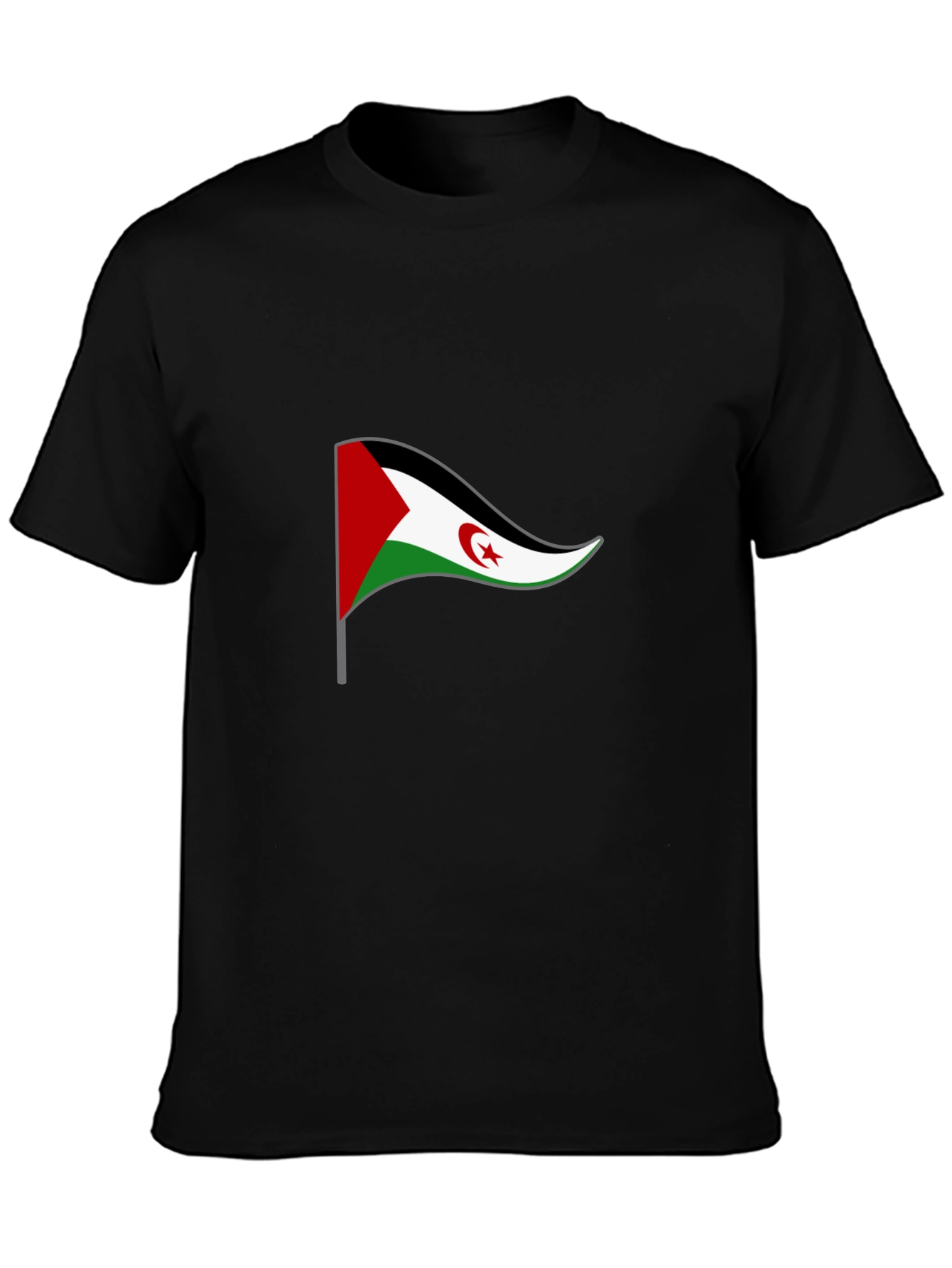 Western Sahara Flag T-Shirt - Black Cotton Tee