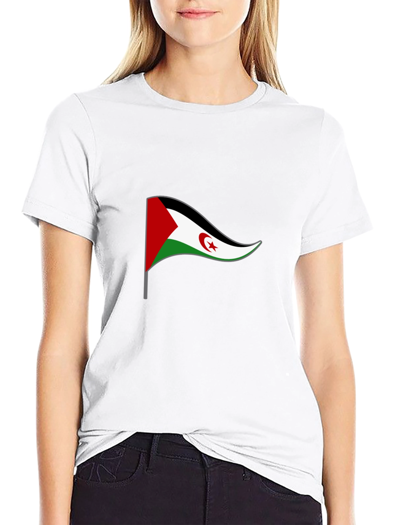 Western Sahara Flag T-Shirt - Black Cotton Tee