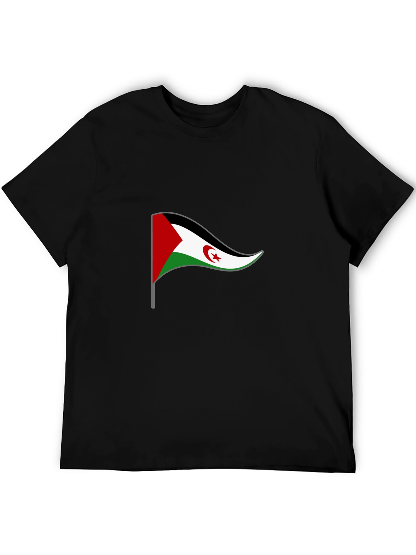 Western Sahara Flag T-Shirt - Black Cotton Tee