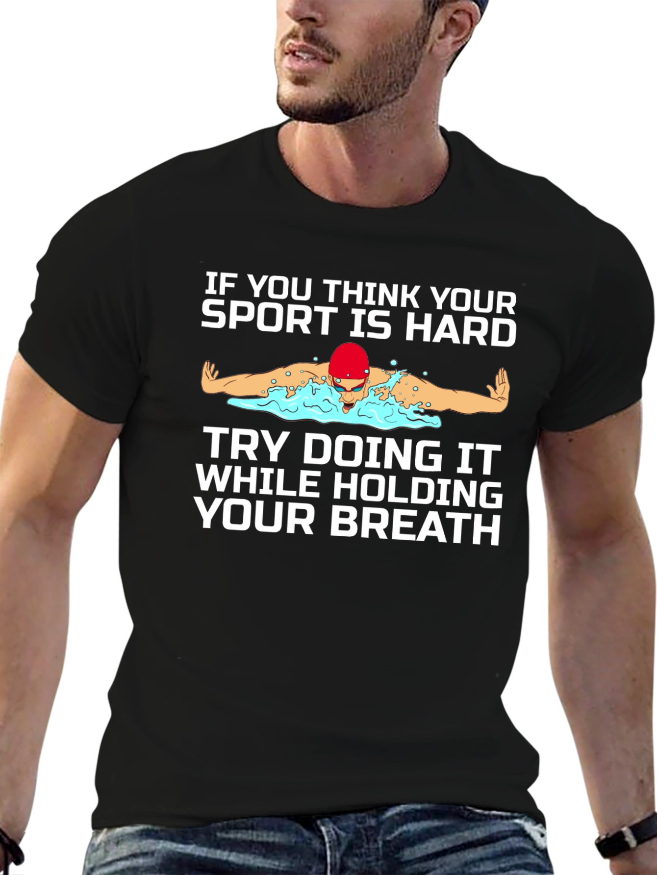 Funny Swimmer Graphic T-Shirt