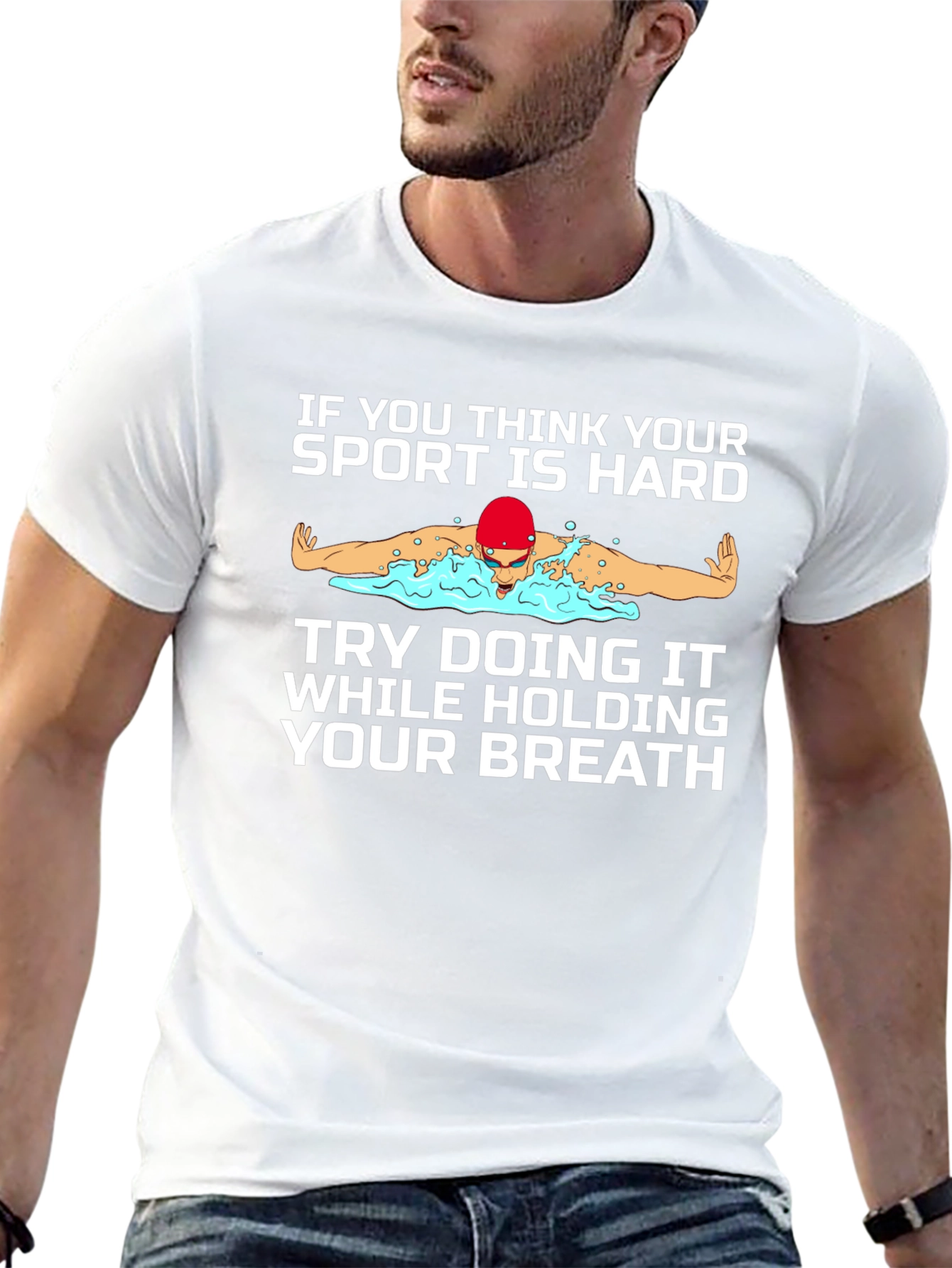 Funny Swimmer Graphic T-Shirt