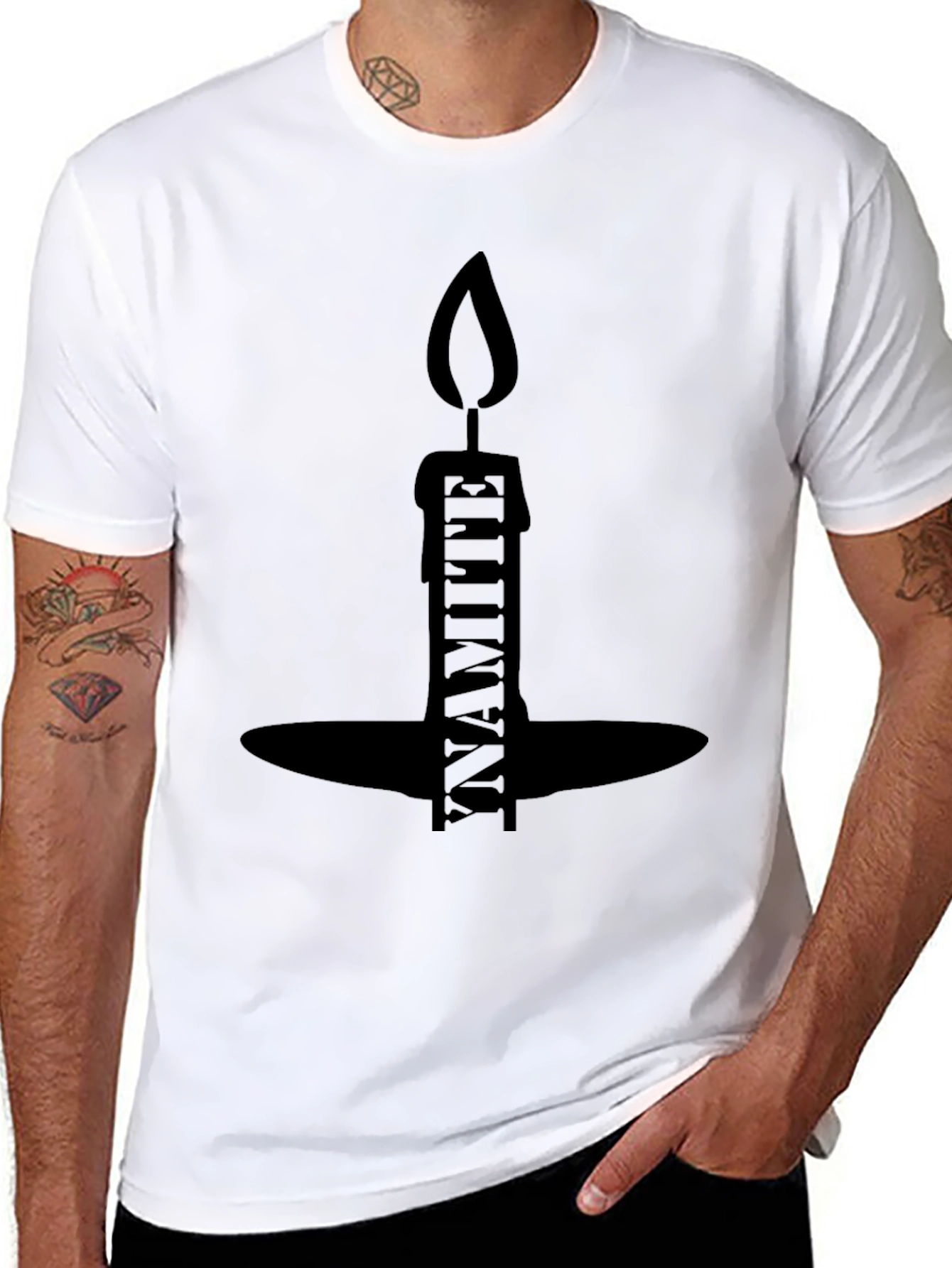 Dynamite Candle Graphic Black T-Shirt