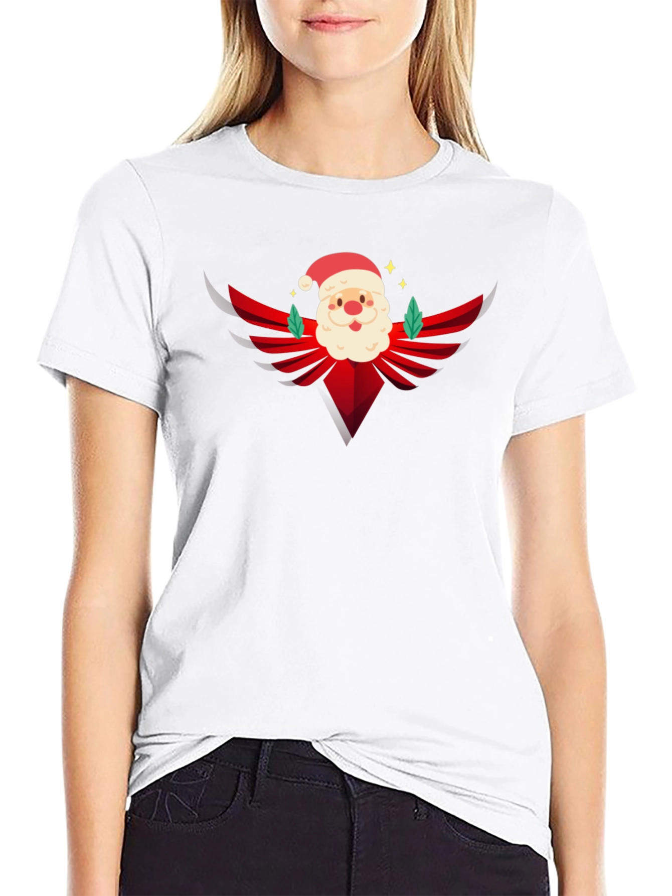 Festive Santa Graphic Tee - Holiday Style