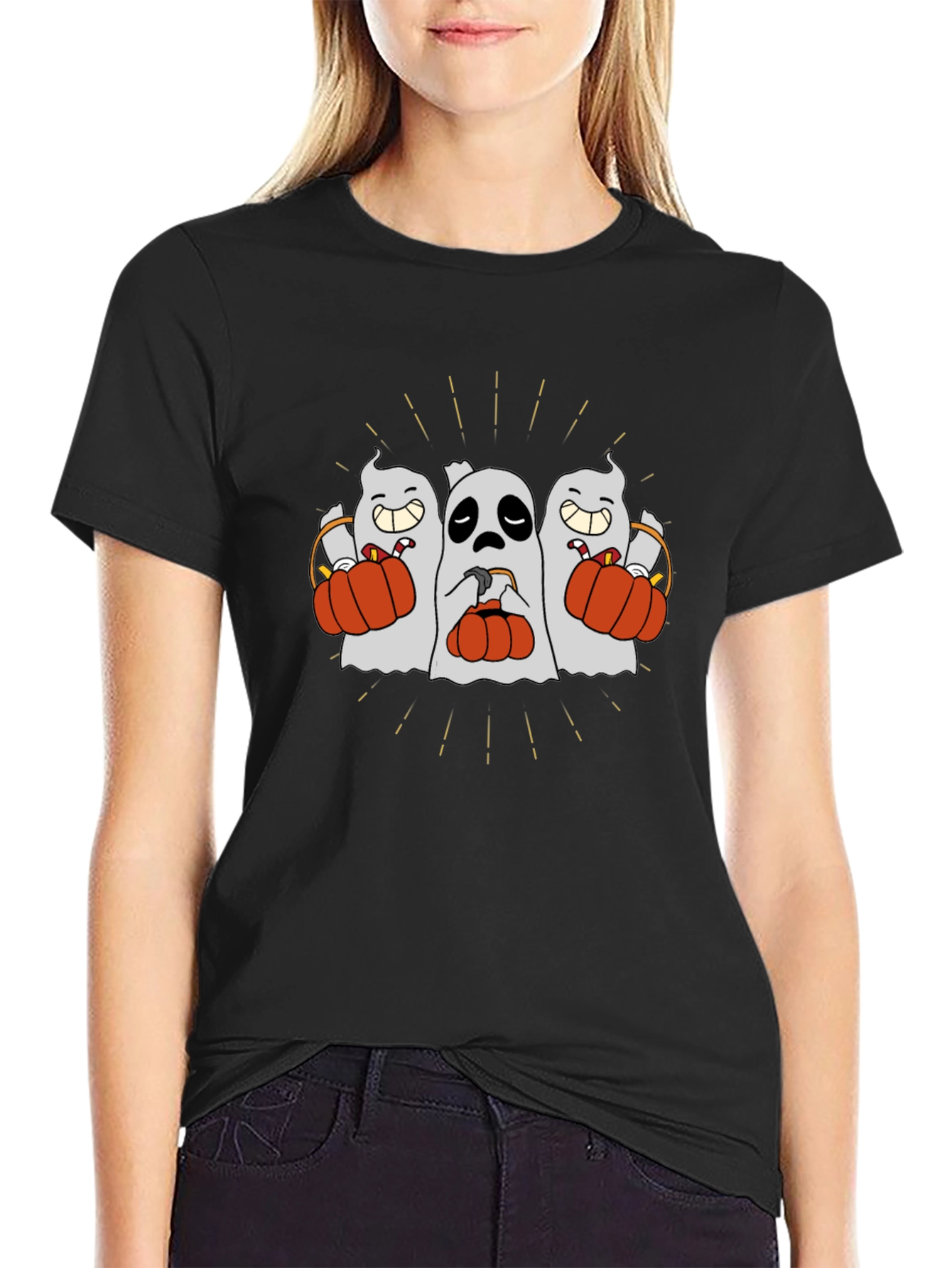 Spooky Ghost Trio Halloween T-Shirt
