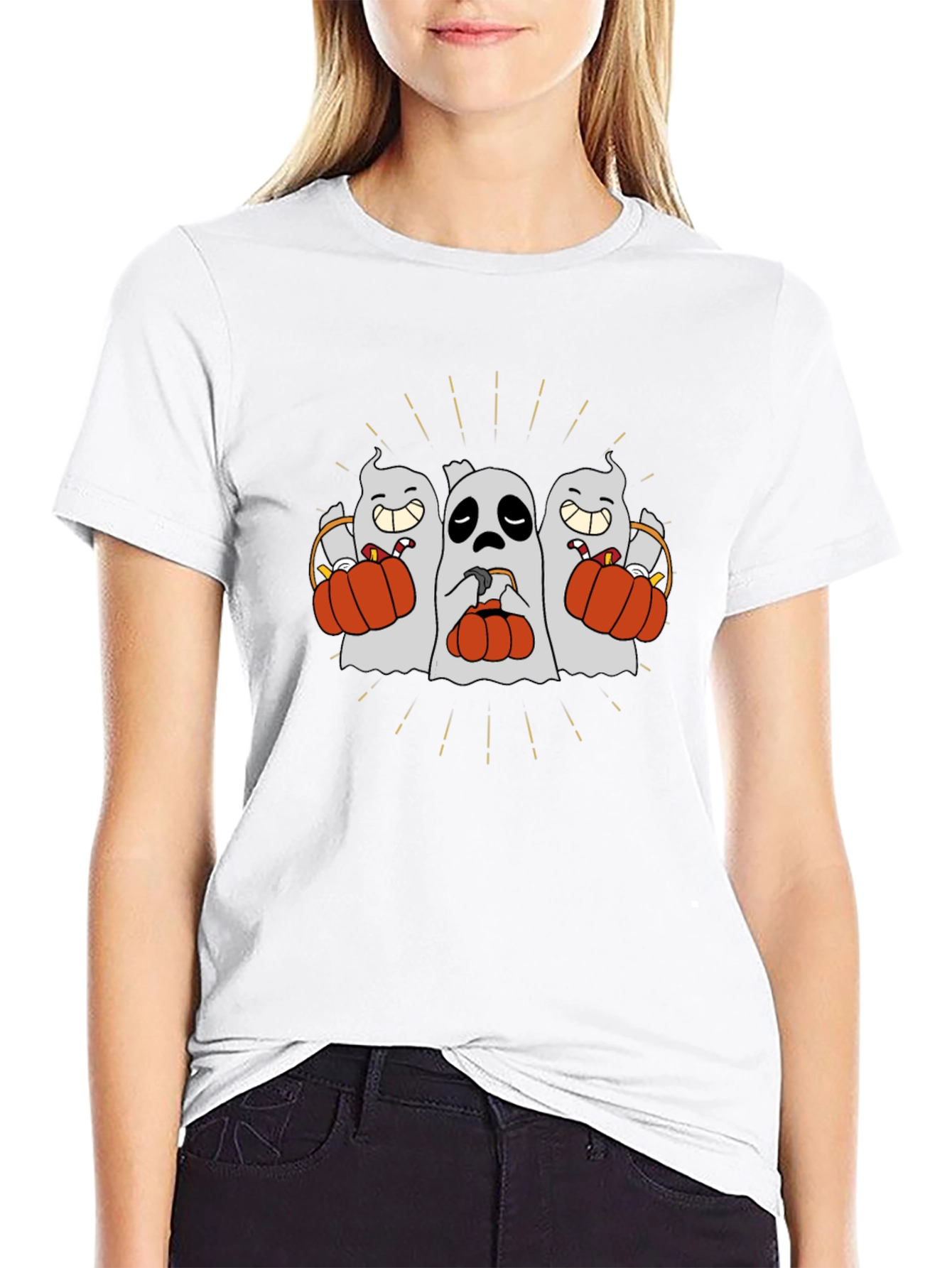 Spooky Ghost Trio Halloween T-Shirt