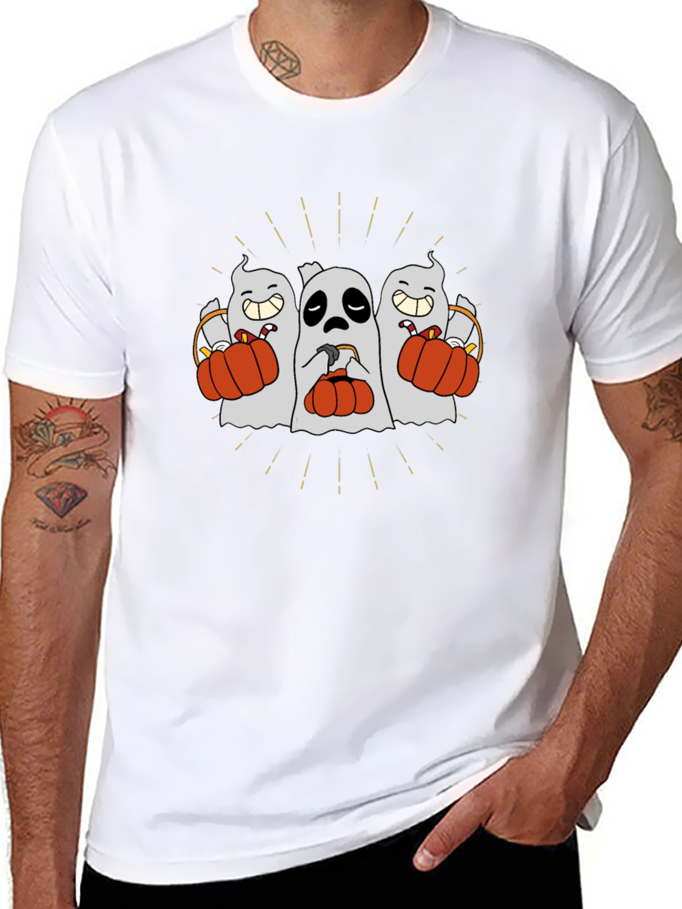 Spooky Ghost Trio Halloween T-Shirt