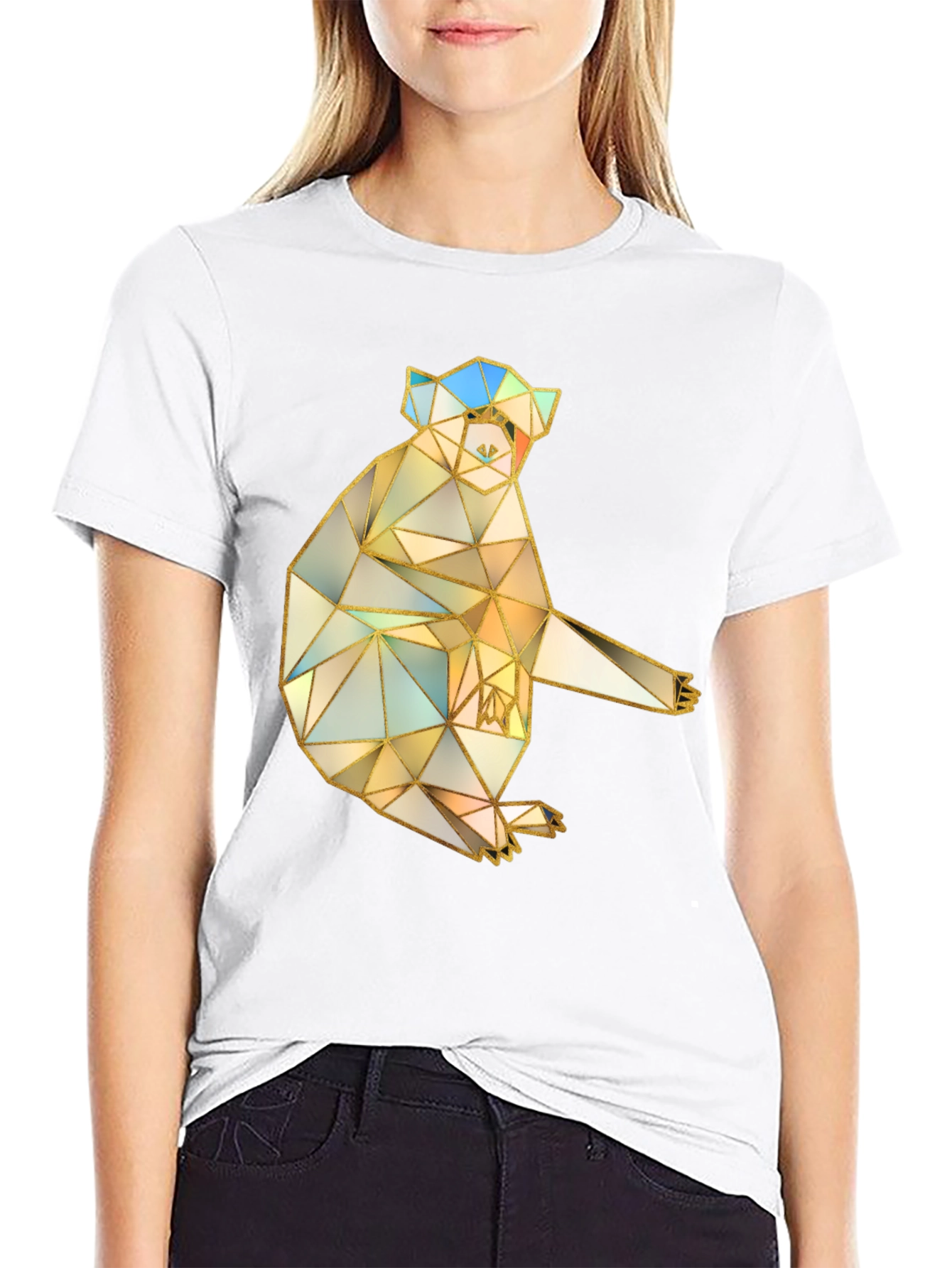 Geometric Koala Graphic Tee - Black