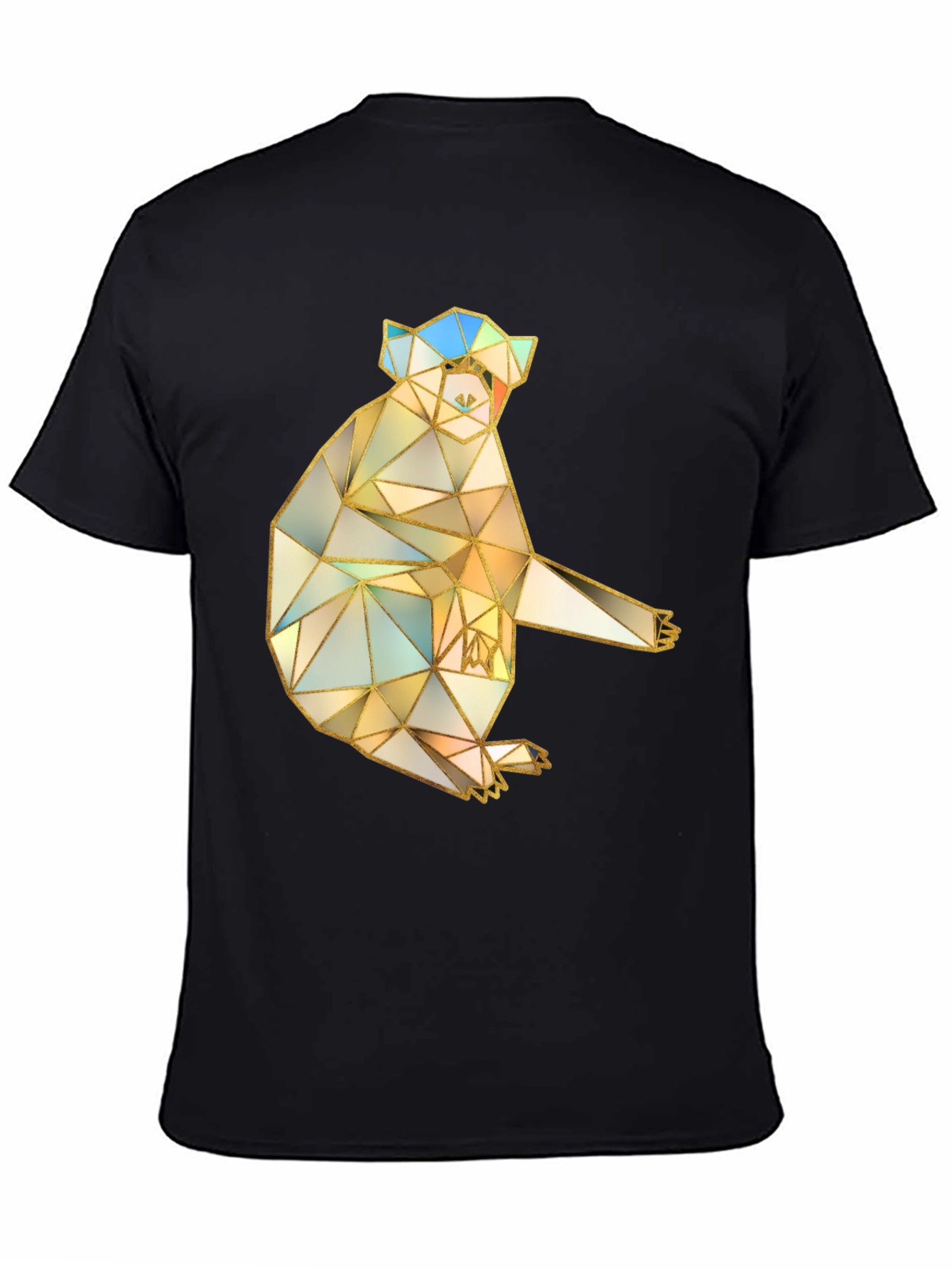 Geometric Koala Graphic Tee - Black