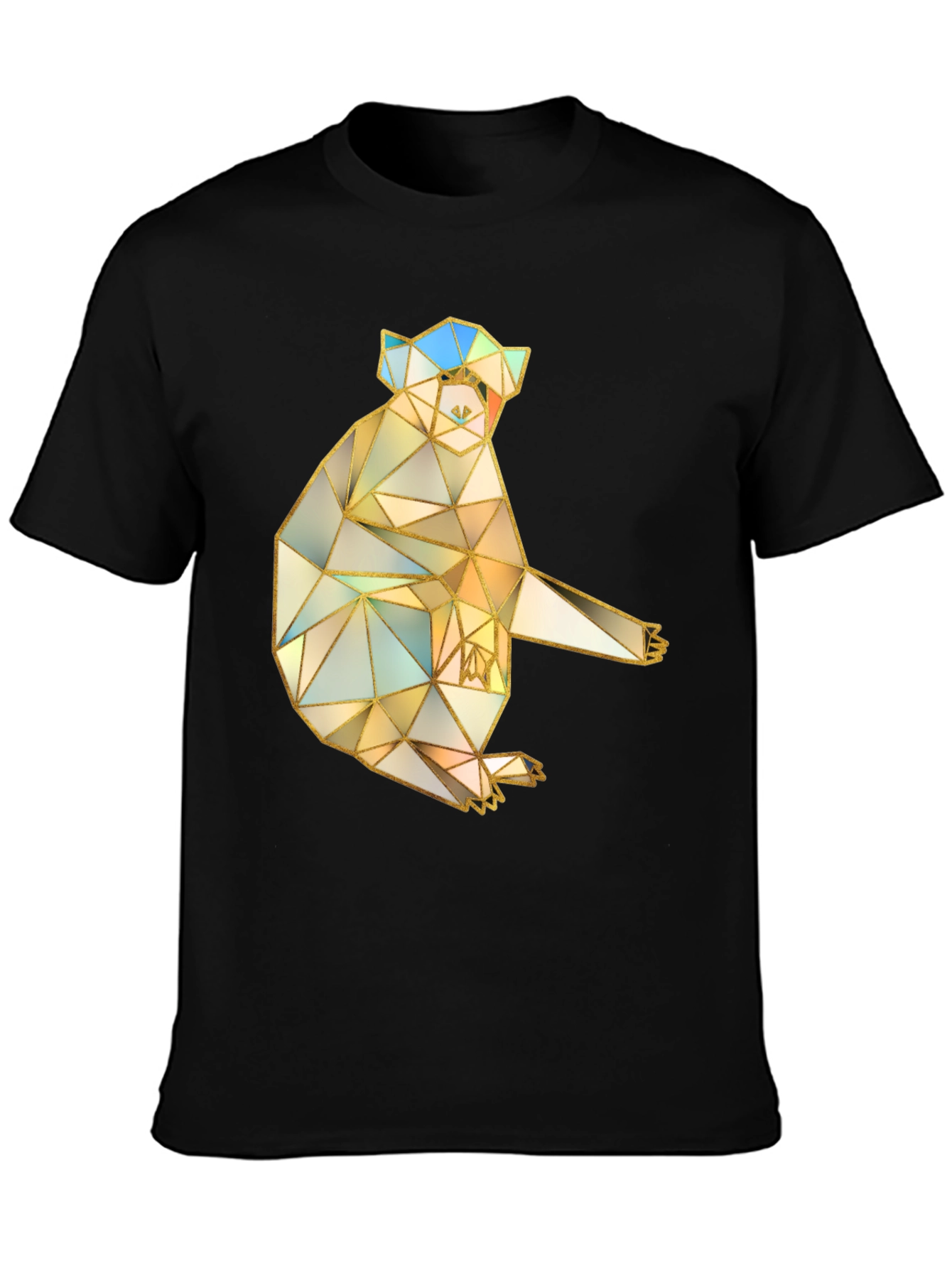 Geometric Koala Graphic Tee - Black