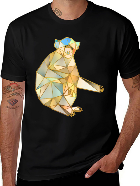 Geometric Koala Graphic Tee - Black