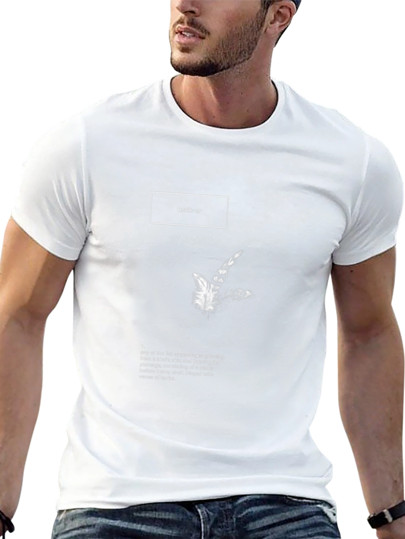 Feather Definition Graphic Tee - Soft Black Cotton T-Shirt