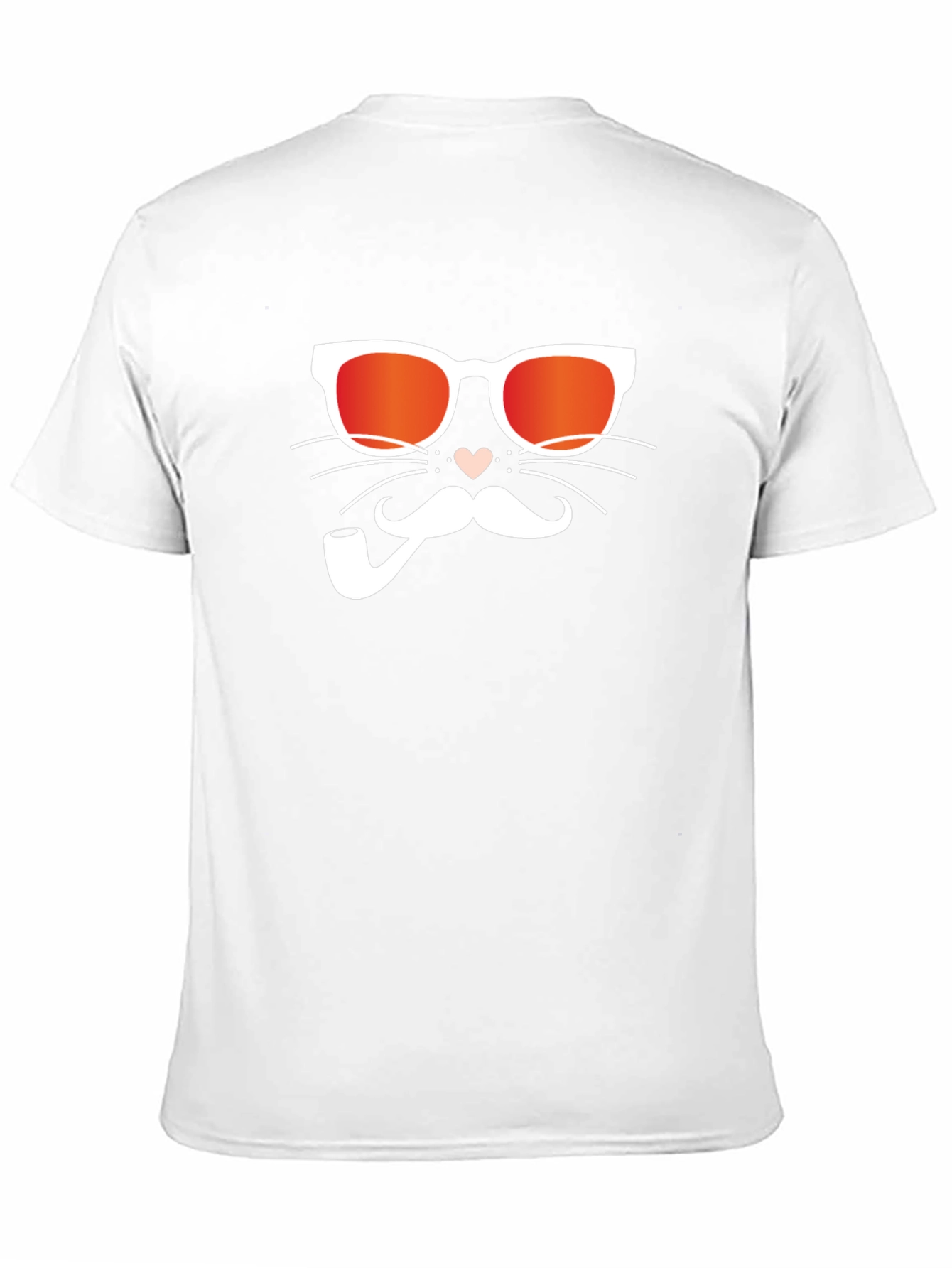 Cool Cat with Pipe Black T-Shirt