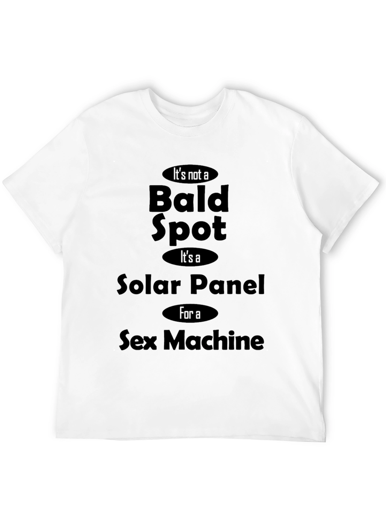 Bald Spot Solar Panel Funny Mens Black T-Shirt