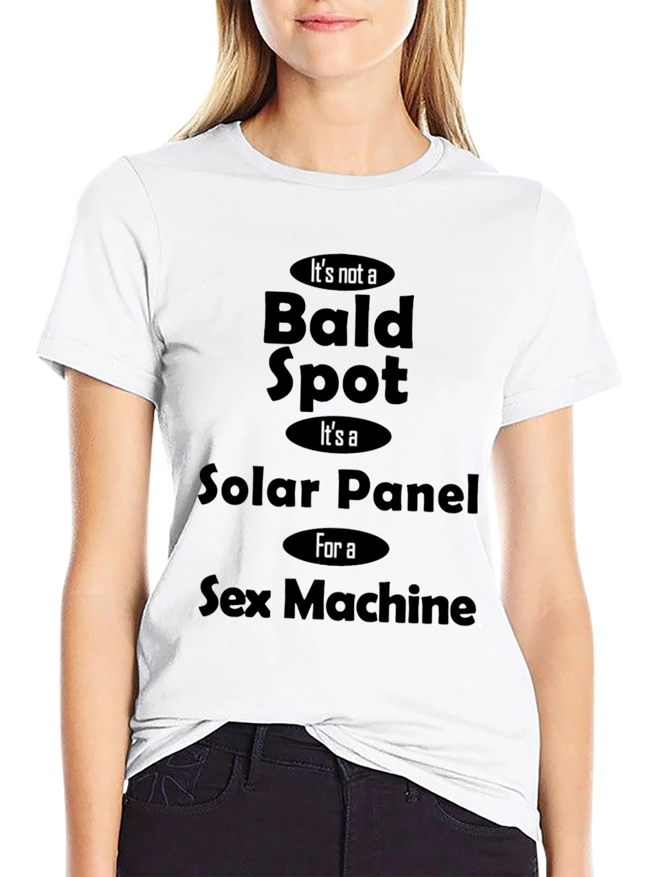 Bald Spot Solar Panel Funny Mens Black T-Shirt