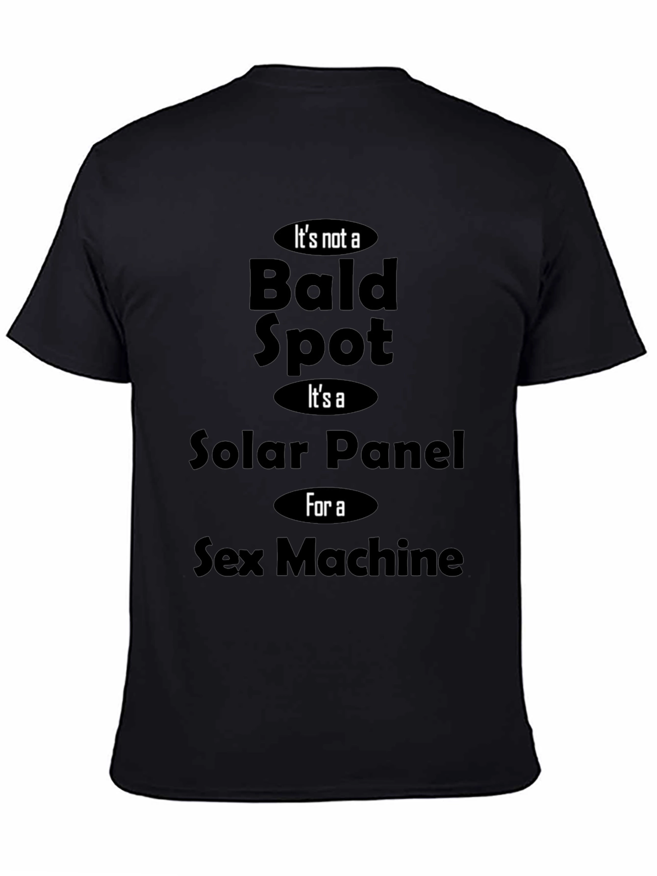 Bald Spot Solar Panel Funny Mens Black T-Shirt