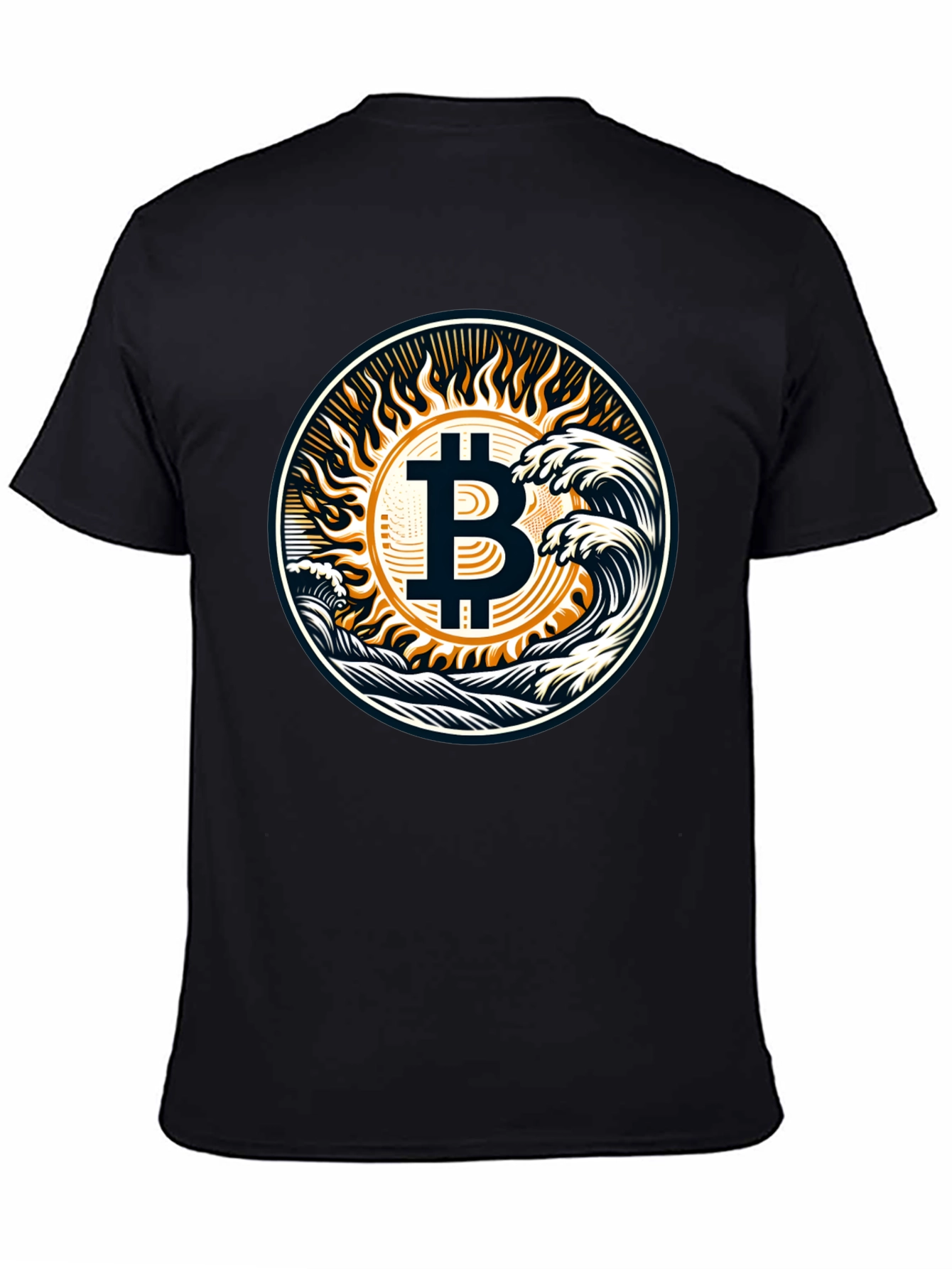 Bitcoin Wave T-Shirt - Crypto Sun Graphic Tee